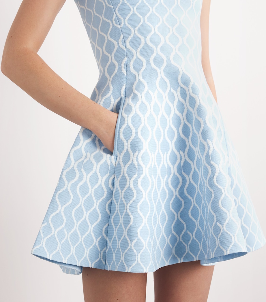Maje Womens Jacquard Mini Dress Blue/white Image 4