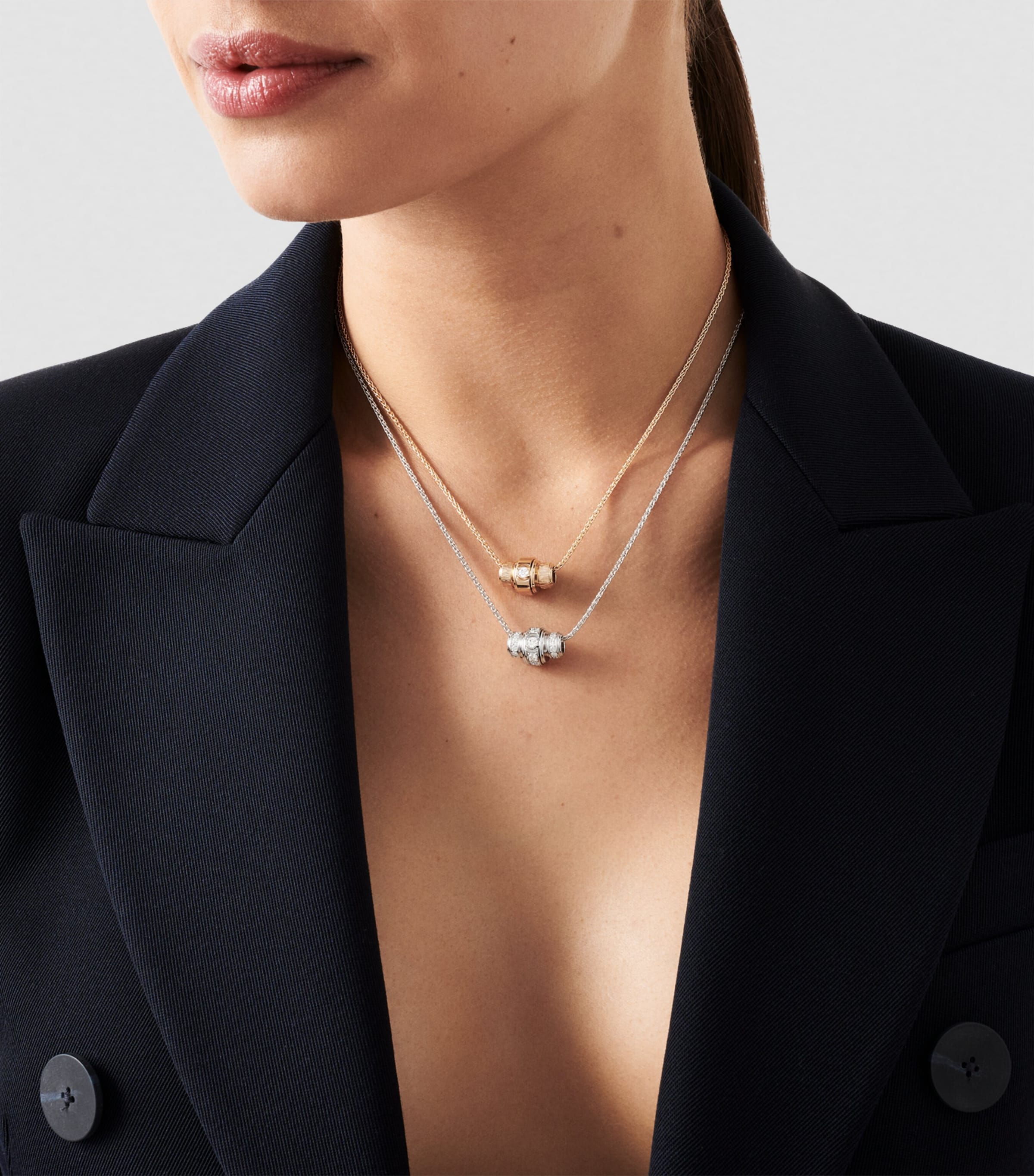 Rose Gold and Diamond Possession Pendant Necklace PINK GOLD Image 3