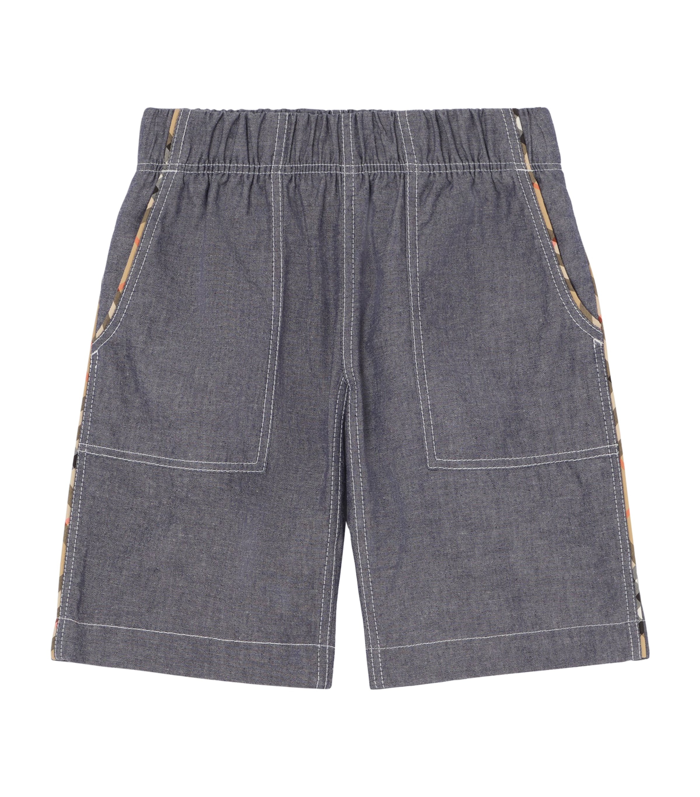 Burberry Kids Cotton Cargo Shorts (4-12 Years) Damson Blue Melange Image 1