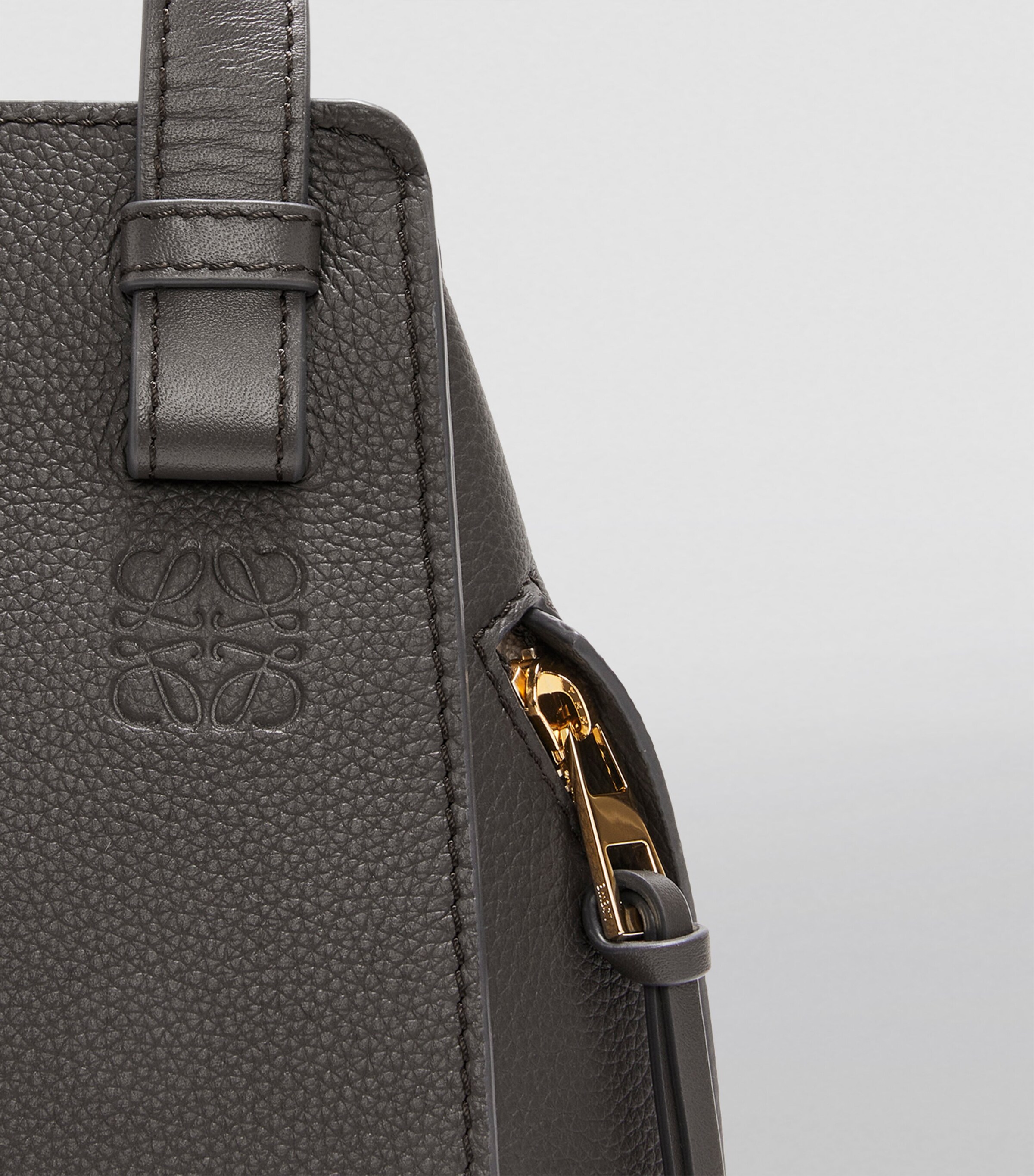 LOEWE Leather Hammock Top-Handle Bag Dark Grey Image 11