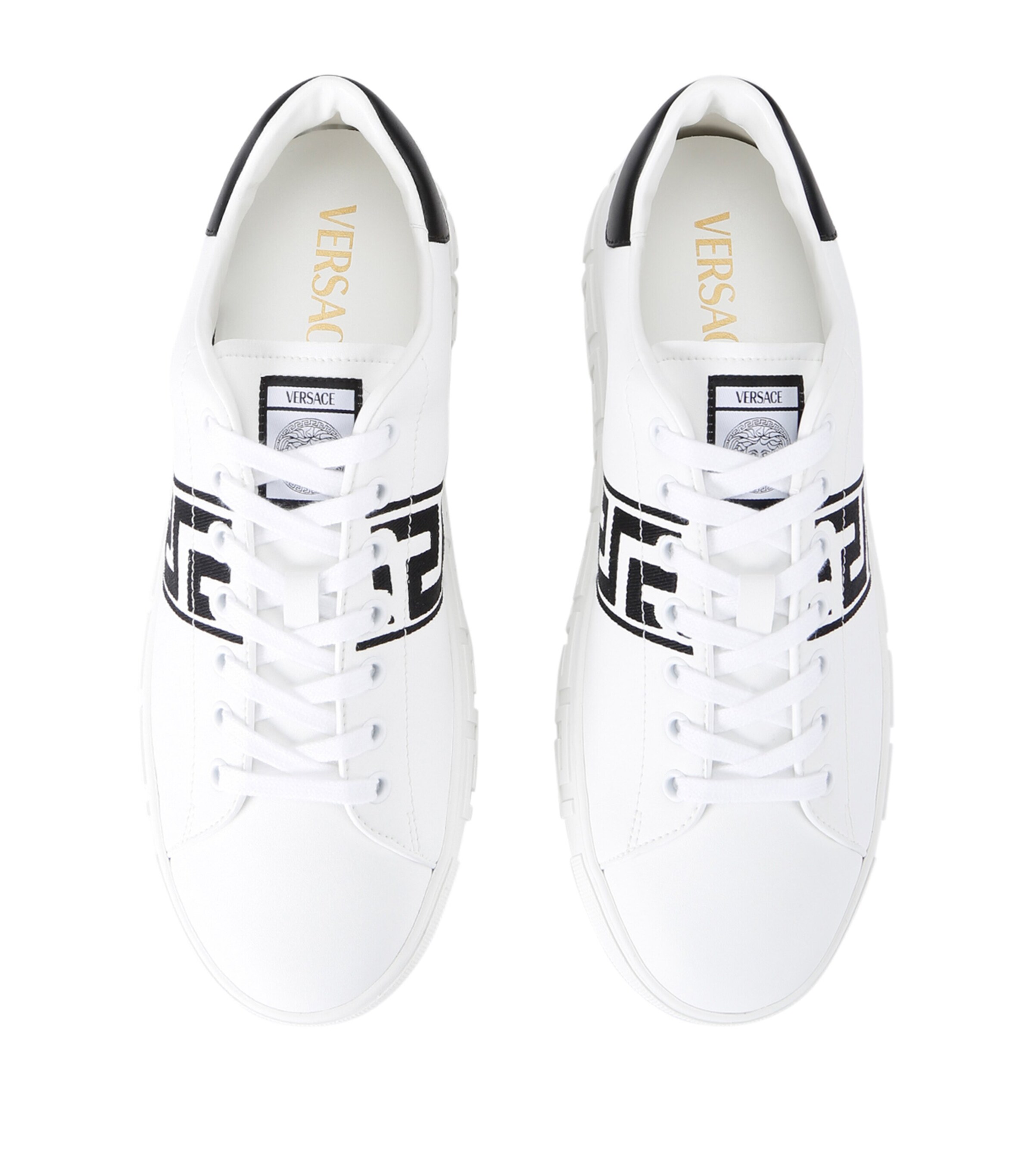 Versace Low-Top Responsible Grecco Sneakers White/blk Image 4