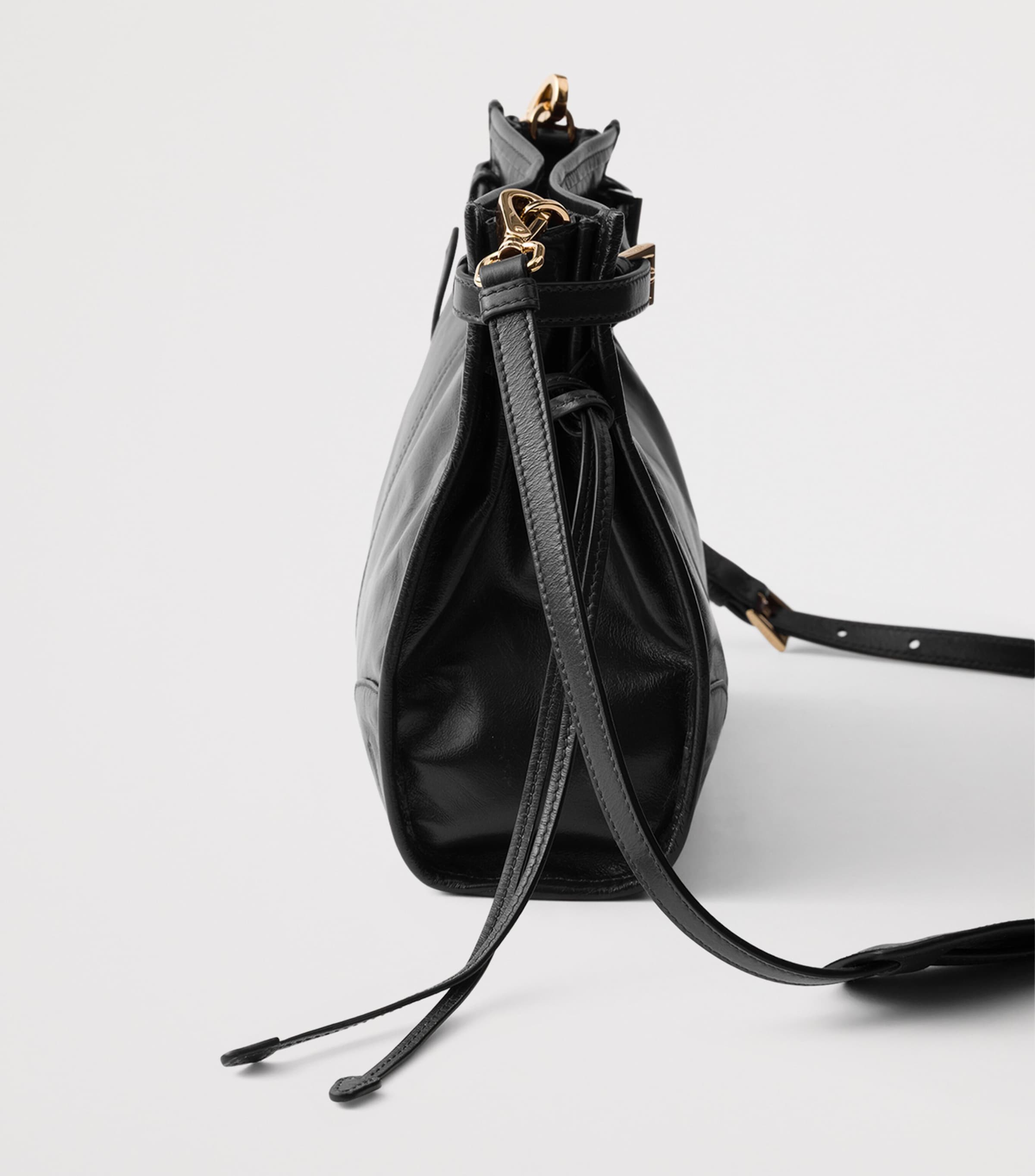 Prada Mini Leather Bonnie Shoulder Bag Black Image 5