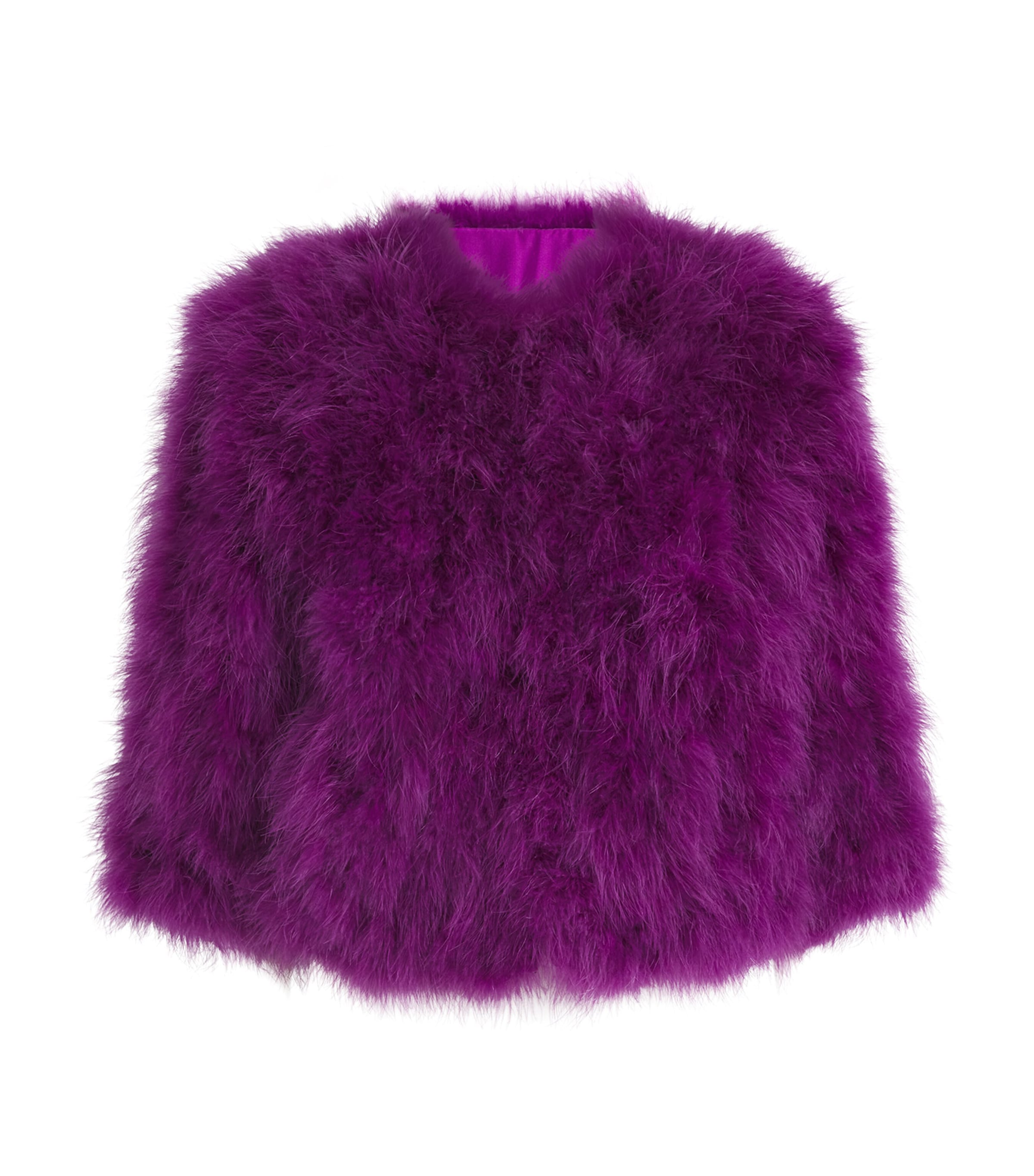 Yves Salomon Feather Jacket In Pink