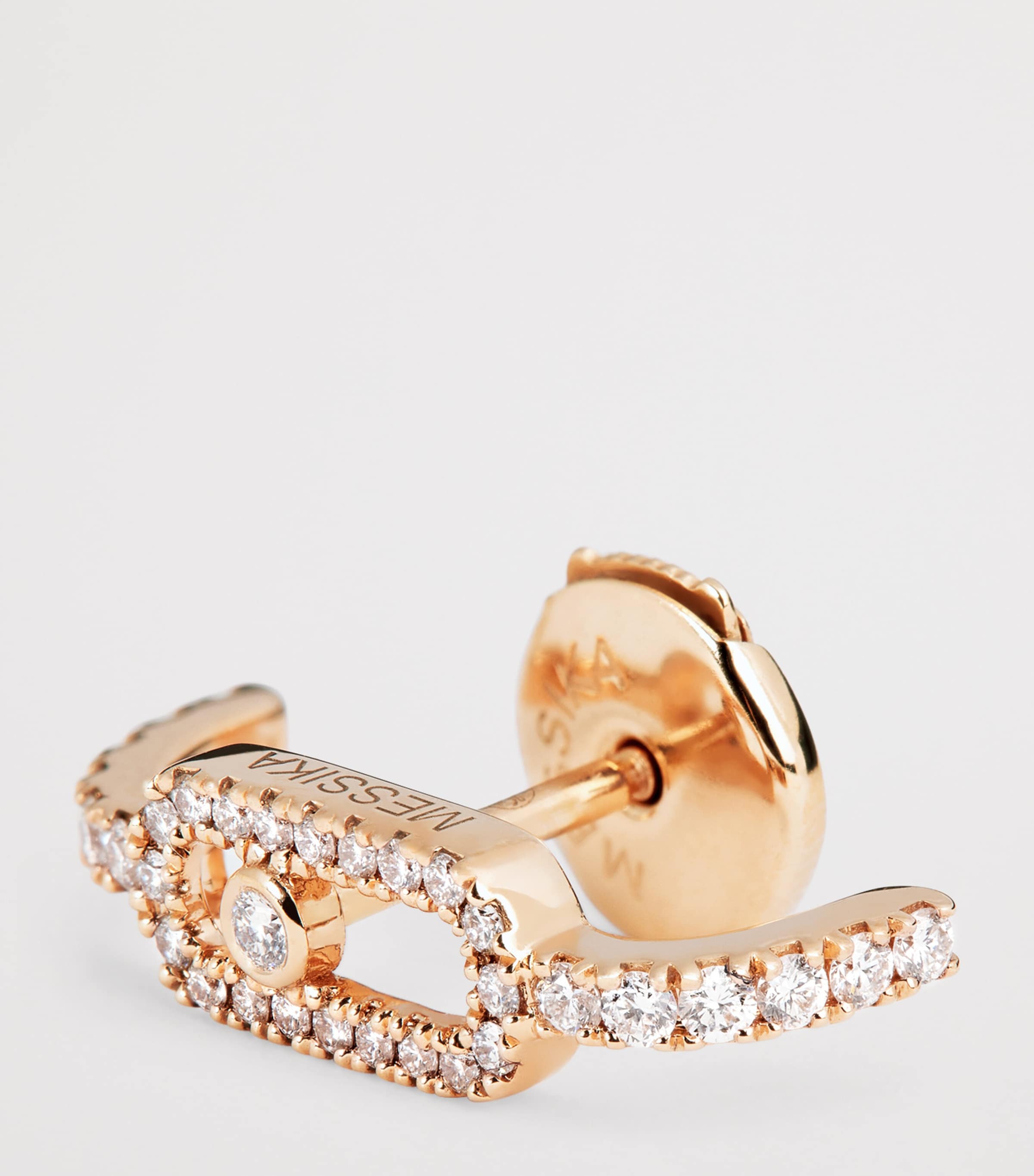 Pink Gold and Diamond Move Uno Single Clip Earring PINK GOLD Image 5