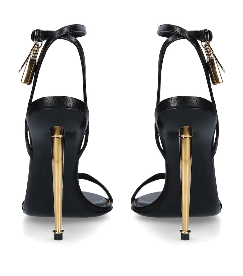 Leather Padlock Sandal 105 BLACK Image 5