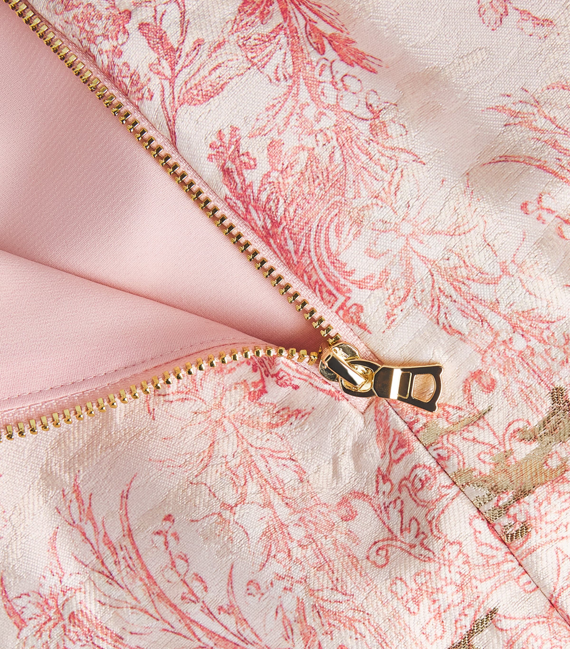 Alice+Olivia Womens Satin Ella Mini Skirt En Rose Toile Image 6
