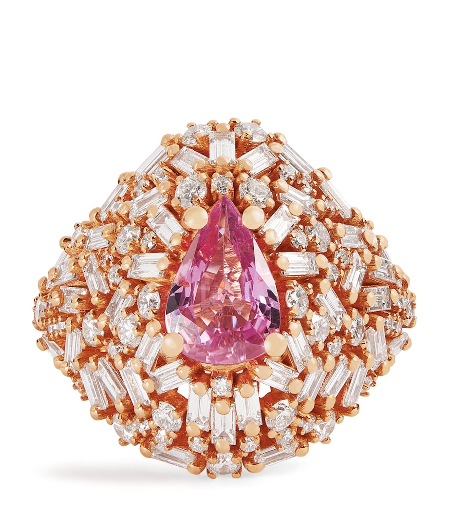Suzanne Kalan Rose Gold, Diamond and Pink Sapphire One Of A Kind Ring Rg/p Image 1