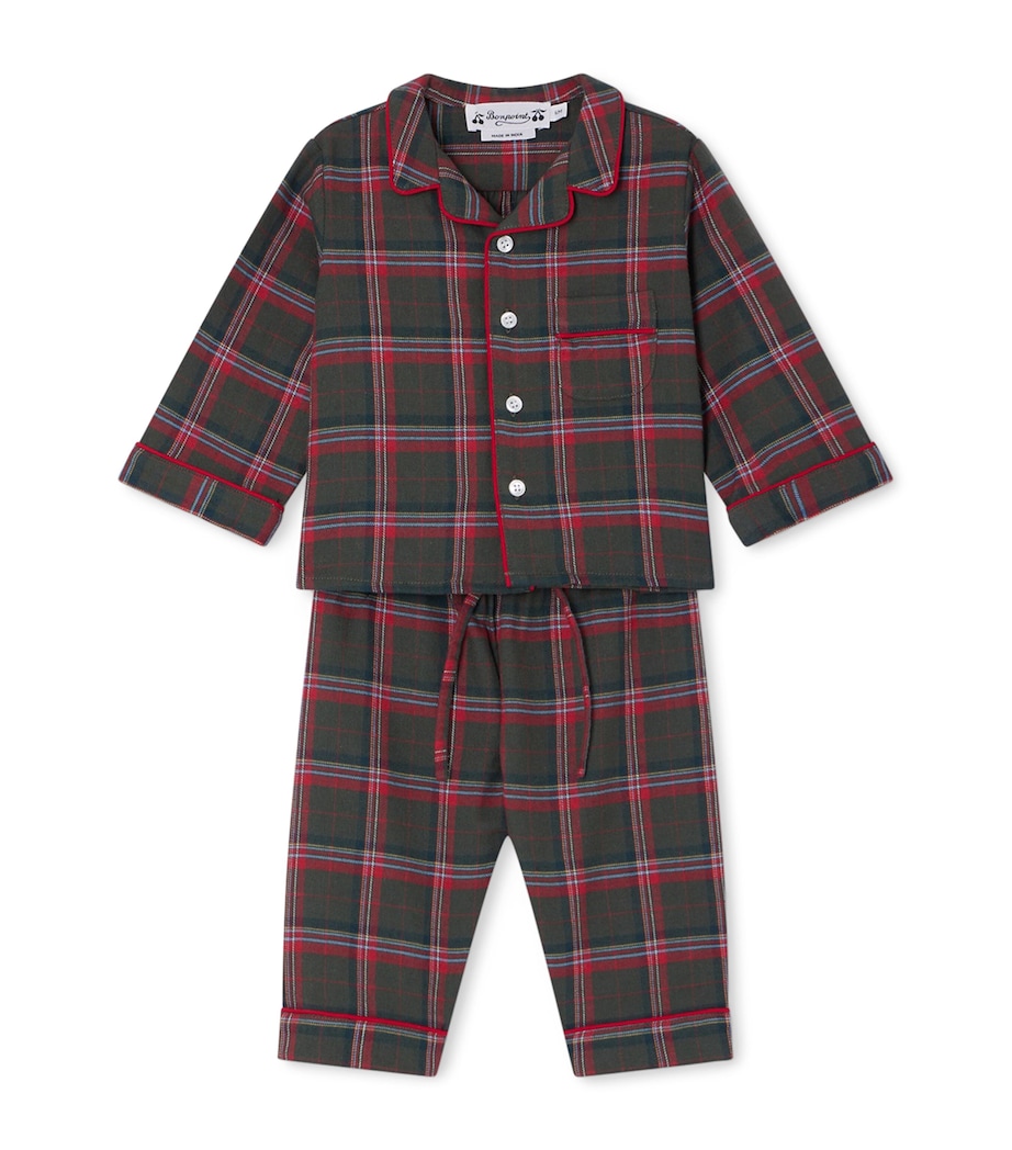 Organic Cotton Plaid Joan Pyjamas (6-18 Months) CA KAKI FONCE Image 1