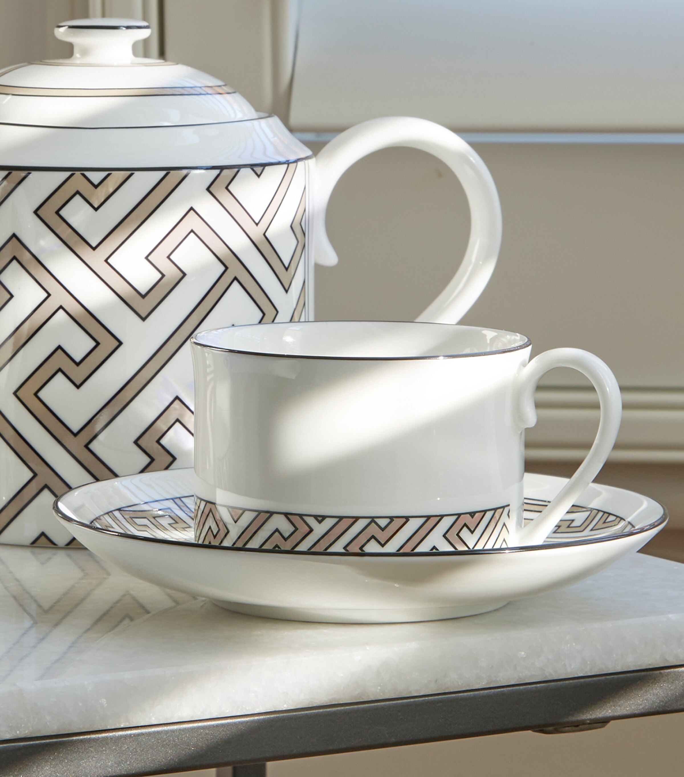 Maze Teacup and Saucer TRUFFLE Image 2