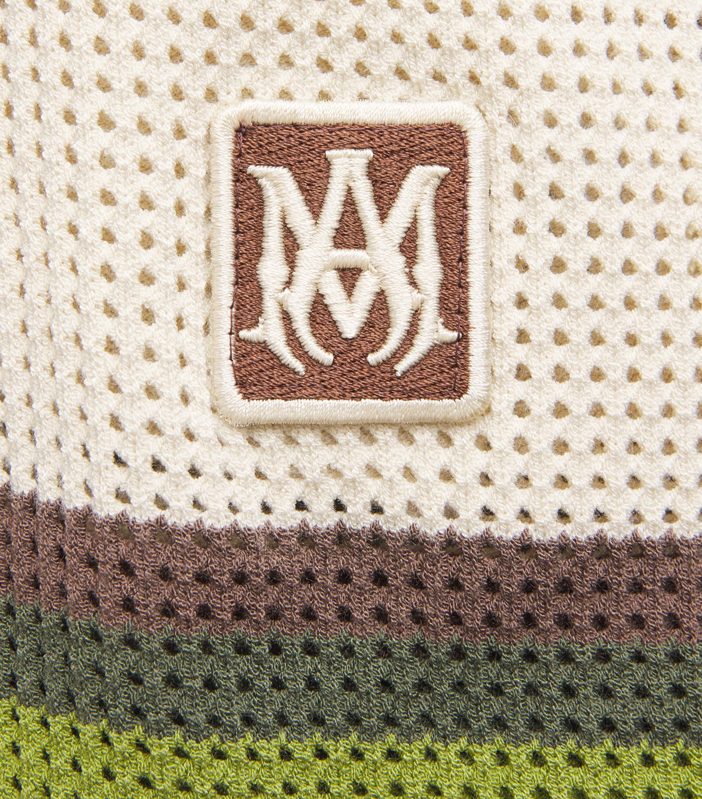 AMIRI Mens Mesh Logo Oversized Shorts Alabaster Image 6