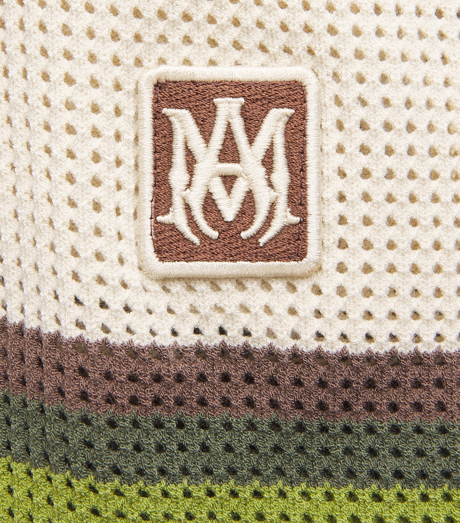 AMIRI Mens Mesh Logo Oversized Shorts Alabaster Image 6