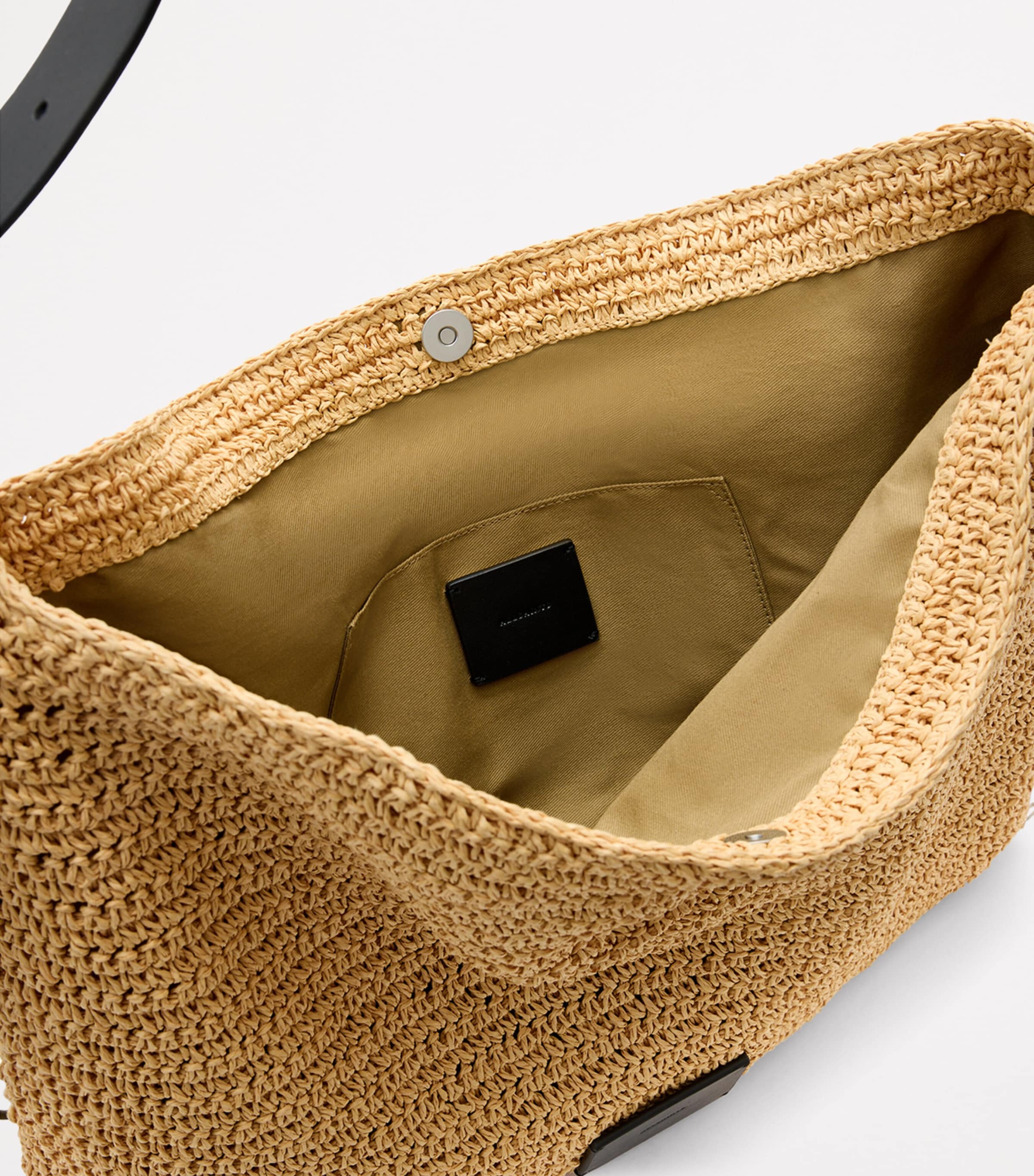 AllSaints Paper Straw Asha Shoulder Bag Natural Image 4