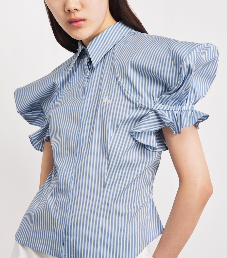 Vivienne Westwood Womens Stripe Gexy Shirt Blue/white Image 3