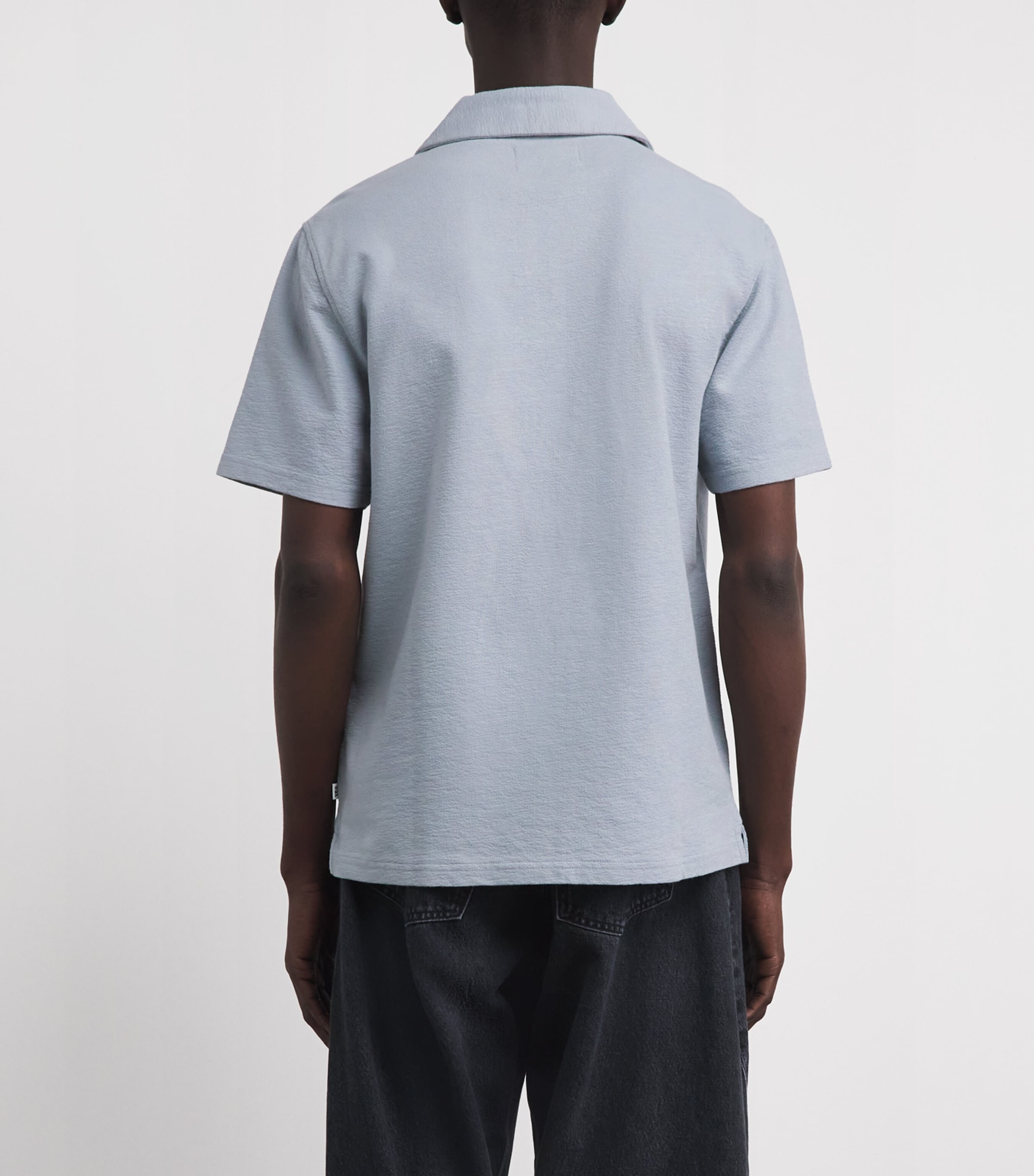 Wax London Mens Organic Cotton Atwood Polo Shirt Blue Image 5
