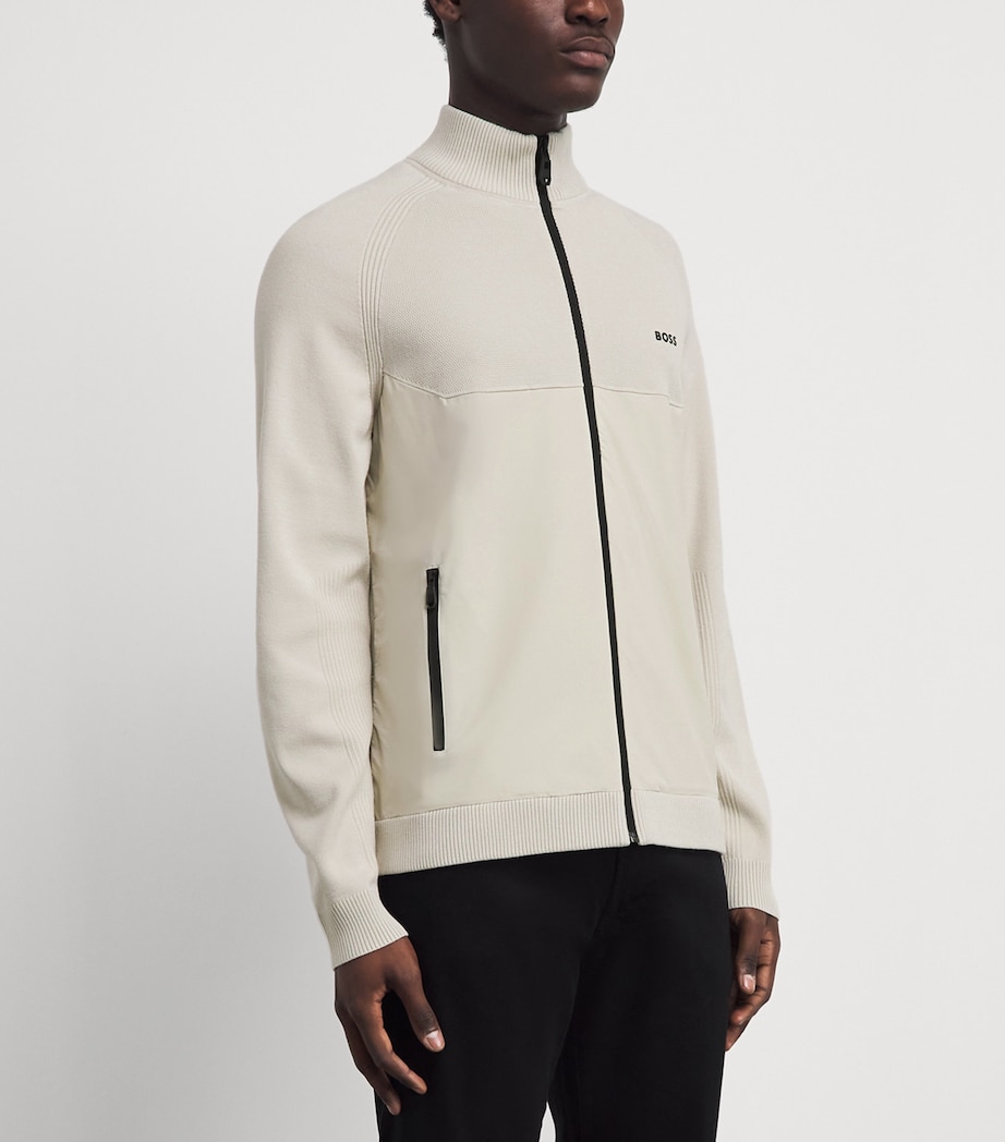 BOSS Mens Knitted Hybrid Jacket Light Image 4