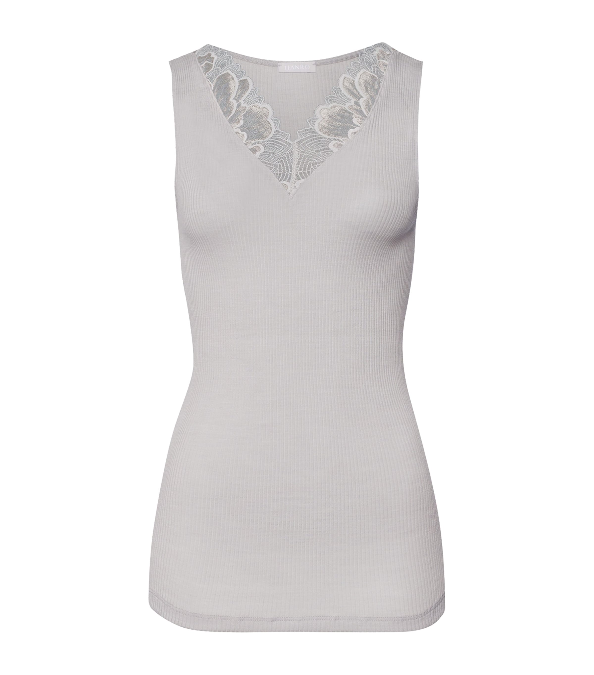Hanro Wool-silk Celeste Tank Top In Silver