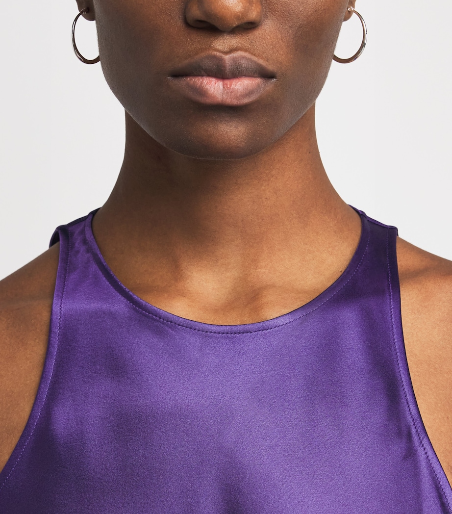 Satin Ritz Sleeveless Top VIOLET Image 6