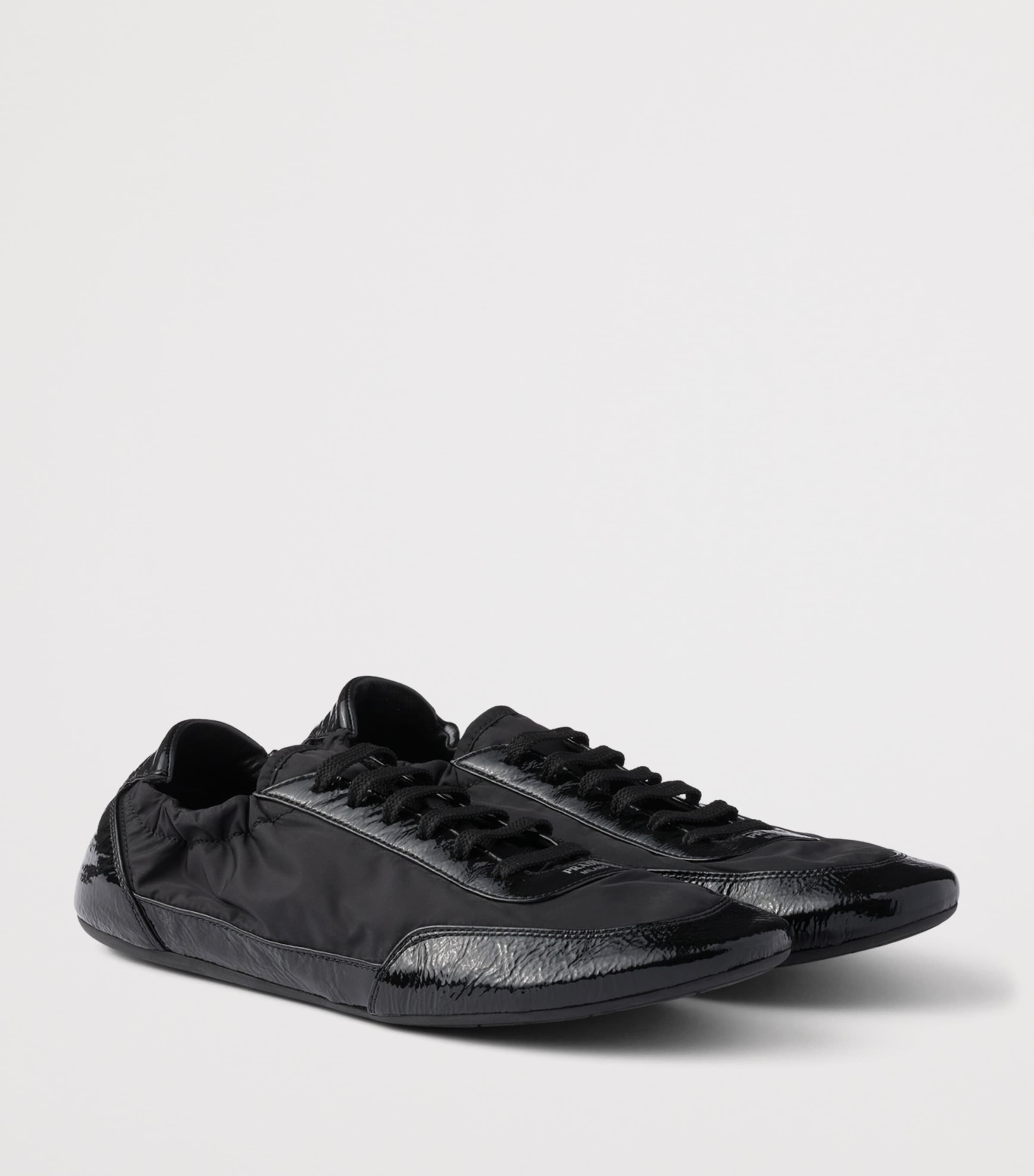 Re-Nylon and Leather Collapsed Sneakers F0002 Image 3