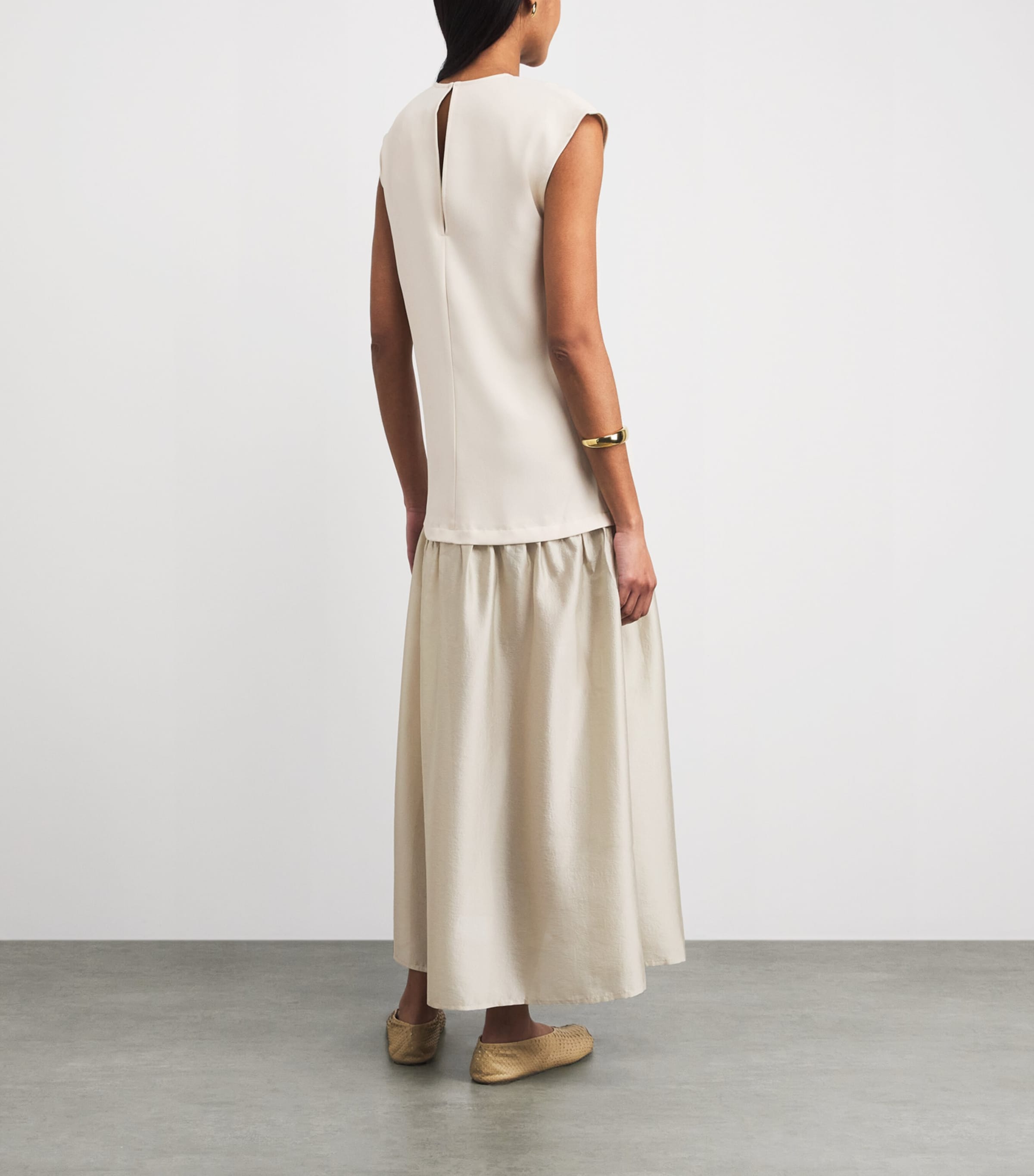 Stylein Womens Layered-Detail Barnie Midi Dress Ivory Image 4