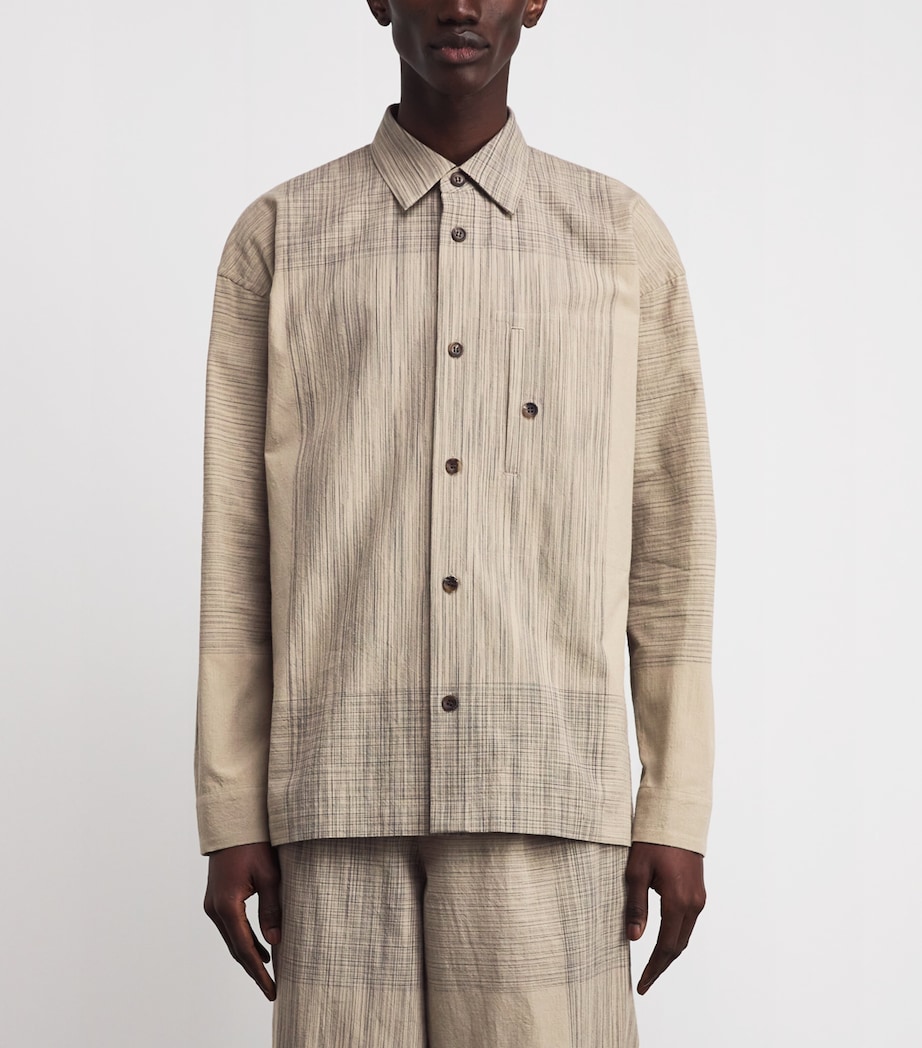 Kasuri Patchwork Shirt 41-BEIGE Image 3