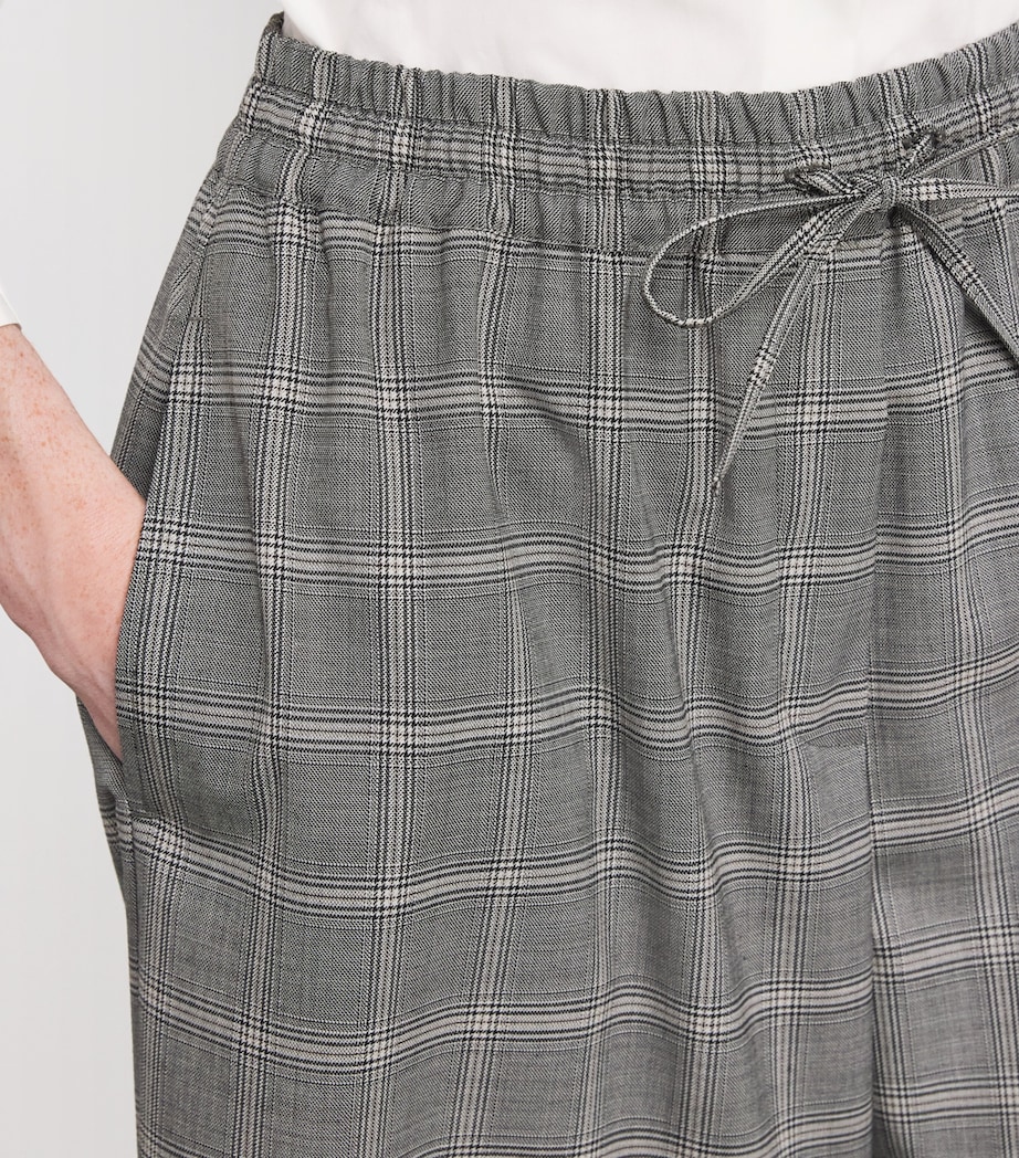 Wool-Blend Check Wide-Leg Trousers MEDIUM GREY Image 6