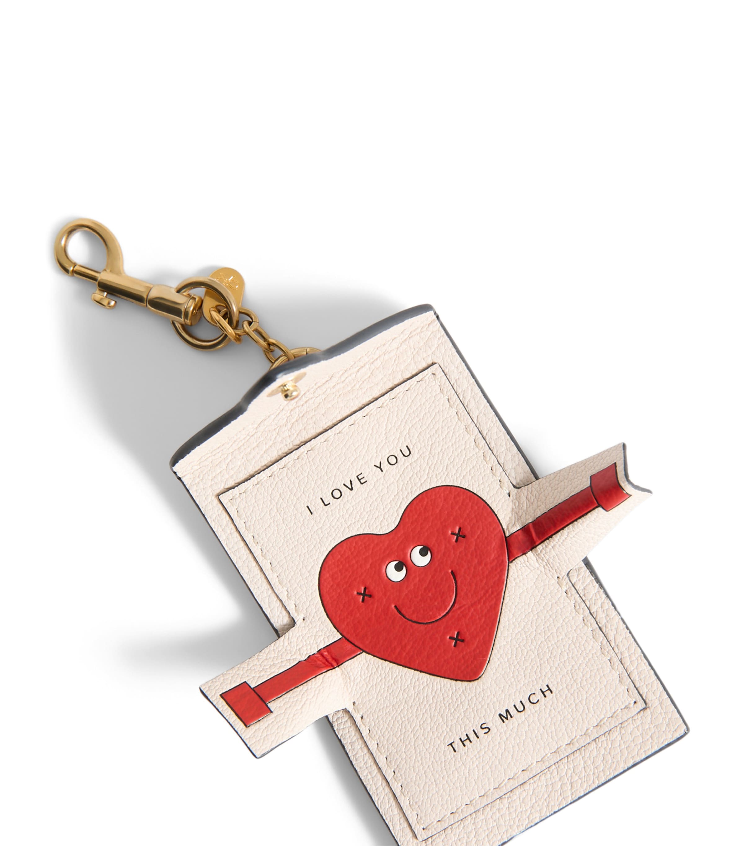 Leather I Love You Bag Charm CHALK Image 3