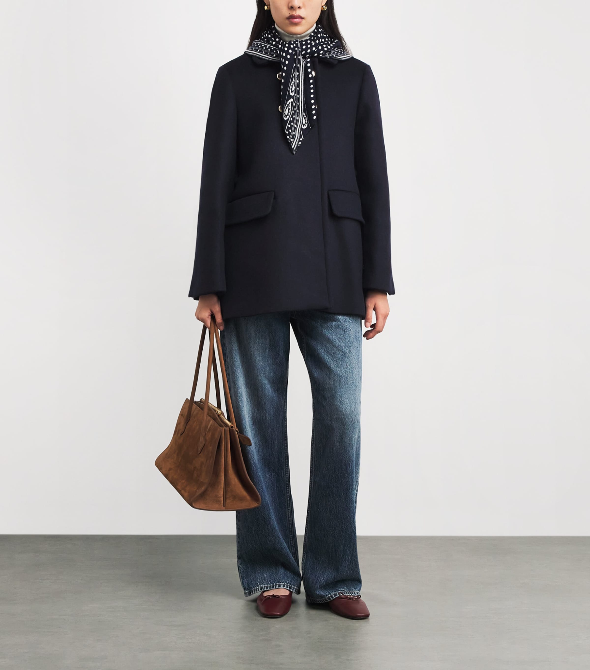 Wool-Blend Double-Breasted Pea Coat NAVY Image 2