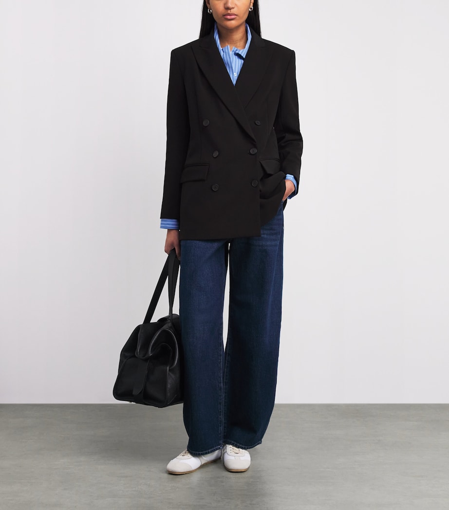 Claudie Pierlot Womens Double-Breasted Tailored Blazer Black Image 2
