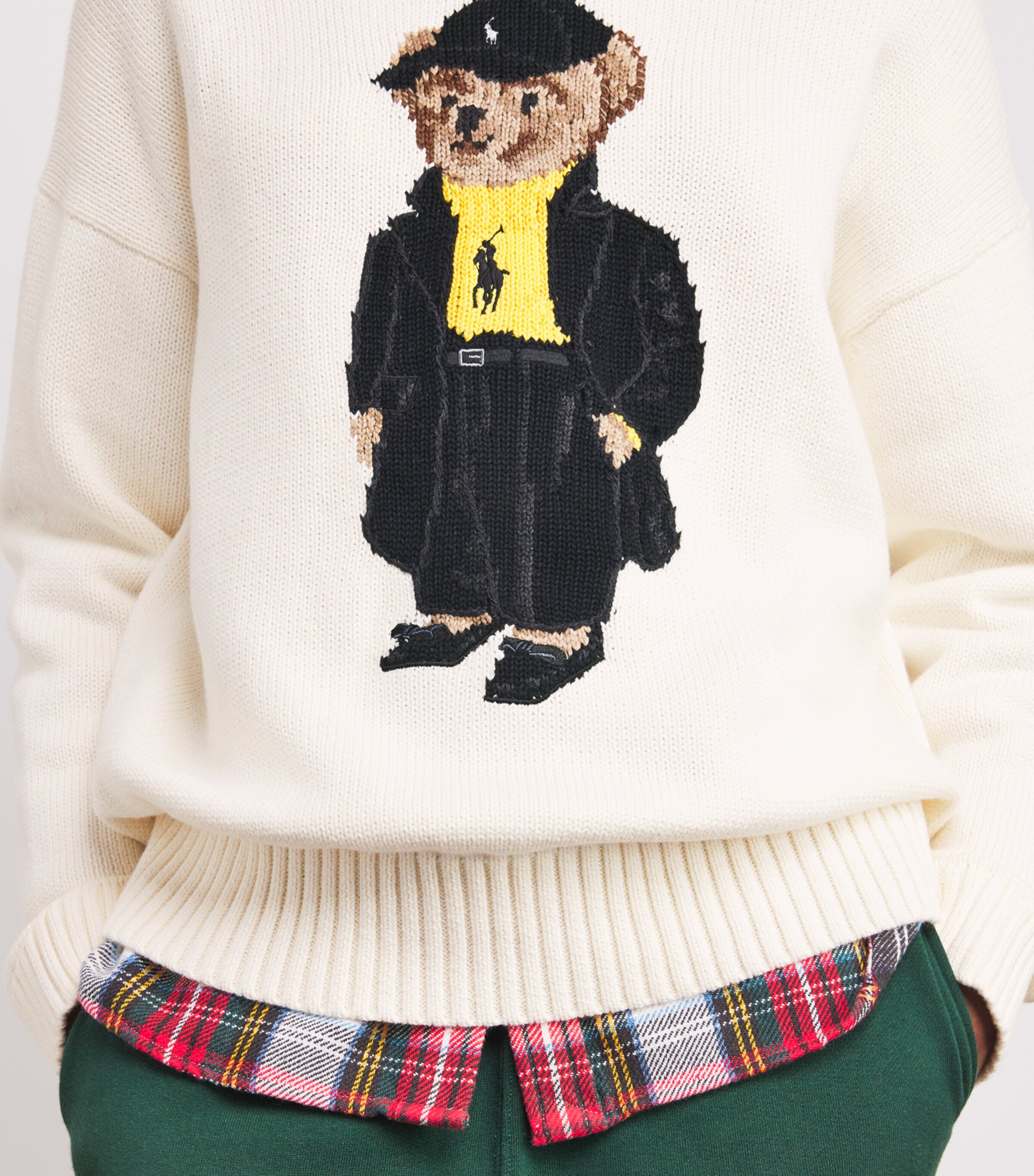 Cotton Polo Bear Sweater CLBHOUSE CREAM MULTI Image 6