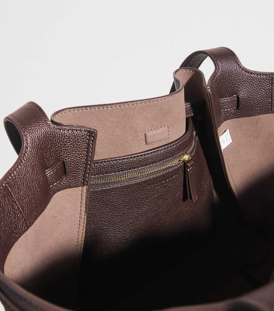 Leather Romy Tote Bag DEEP BROWN Image 4
