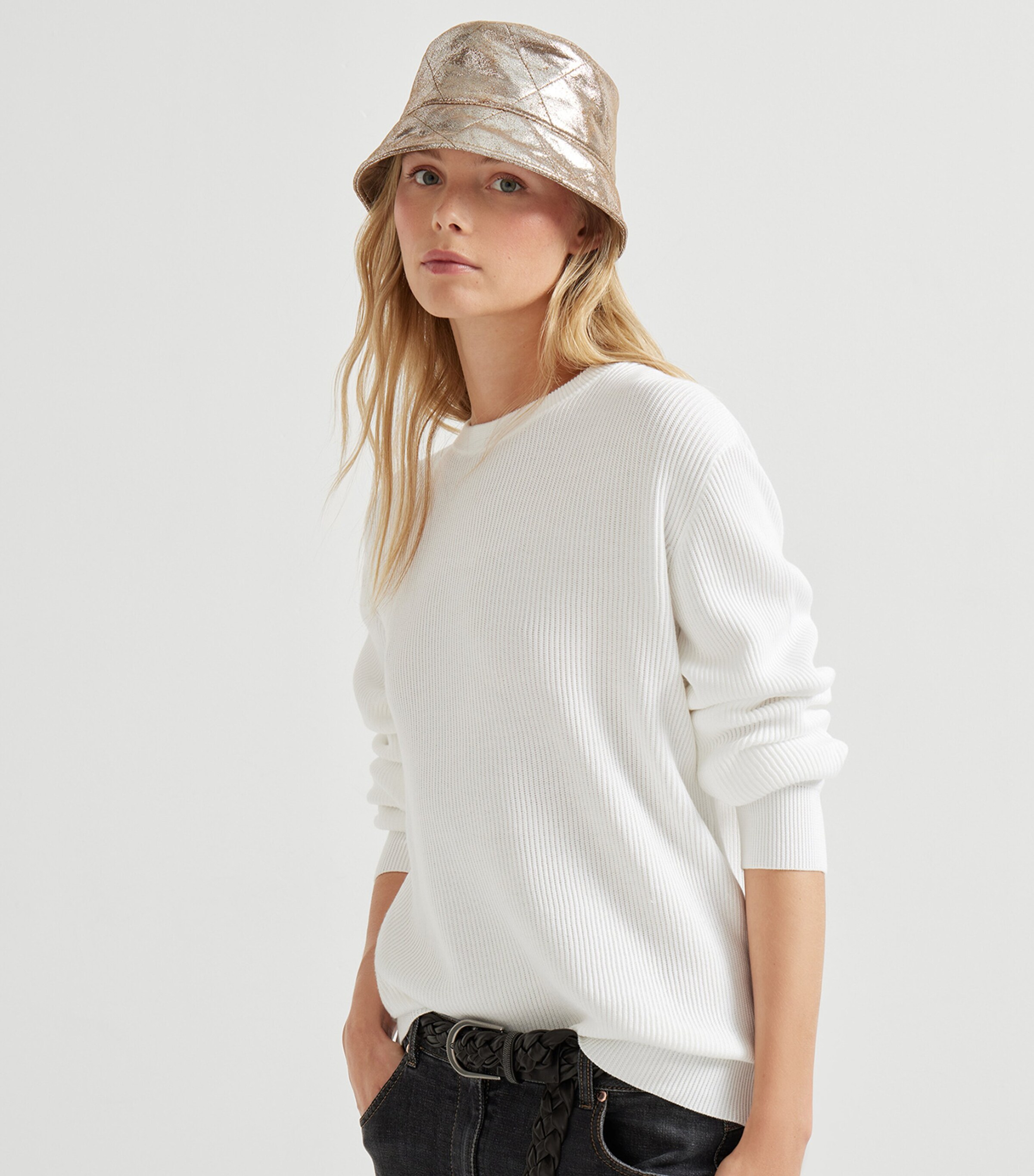Brunello Cucinelli Womens Cotton Monili-Detail Sweater Image 5