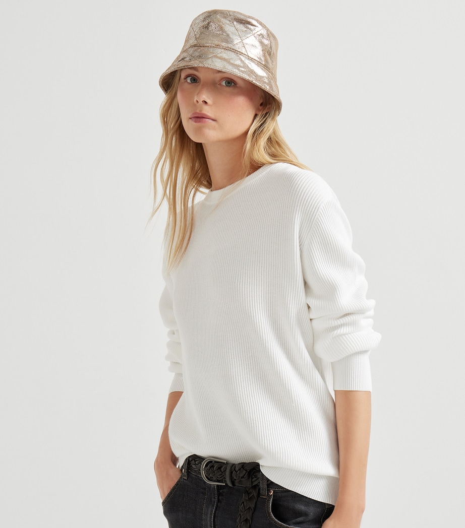 Brunello Cucinelli Womens Cotton Monili-Detail Sweater Image 5