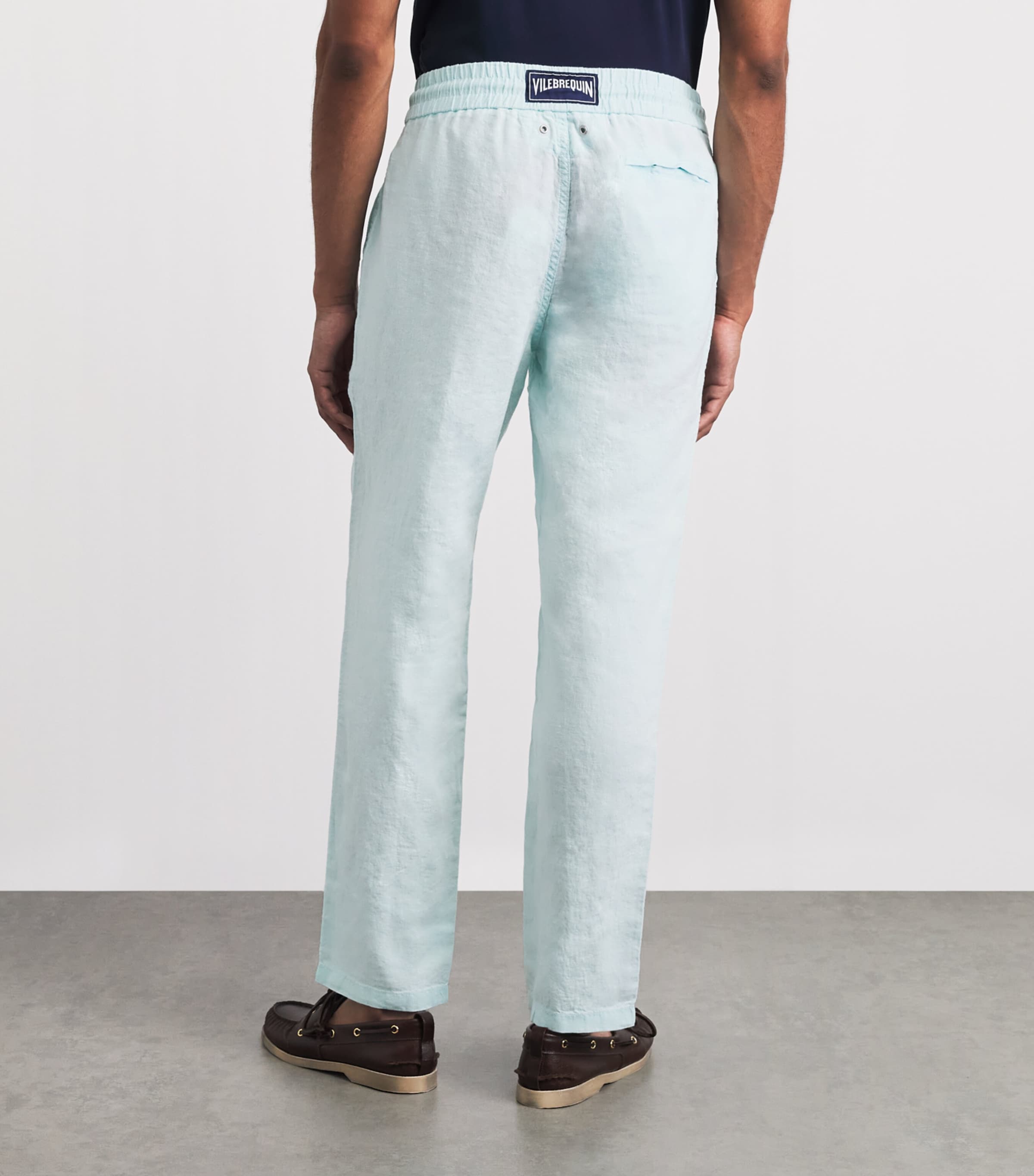 Vilebrequin Mens Linen Drawstring Parc Trousers Pacific Image 5