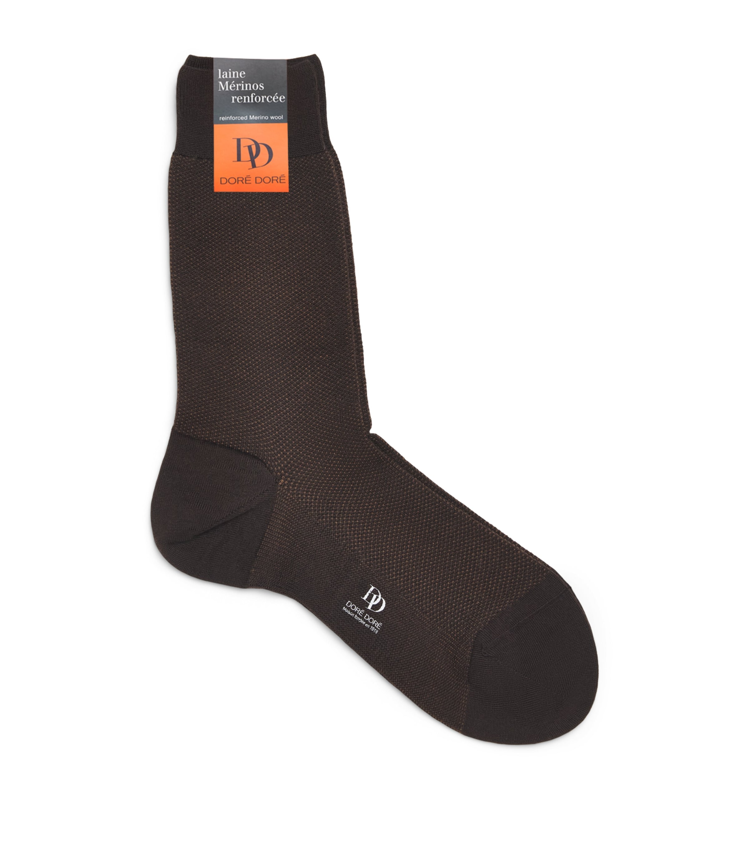 Doré Doré Mens Wool-Blend Caviar Socks Chocolat Image 1