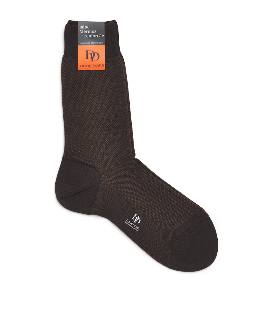 Doré Doré Mens Wool-Blend Caviar Socks Chocolat Image 1