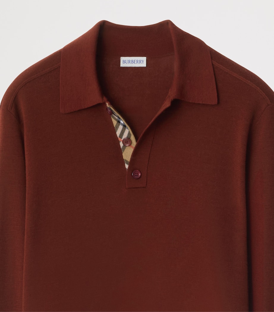 Wool Check-Detail Polo Shirt BOX Image 5