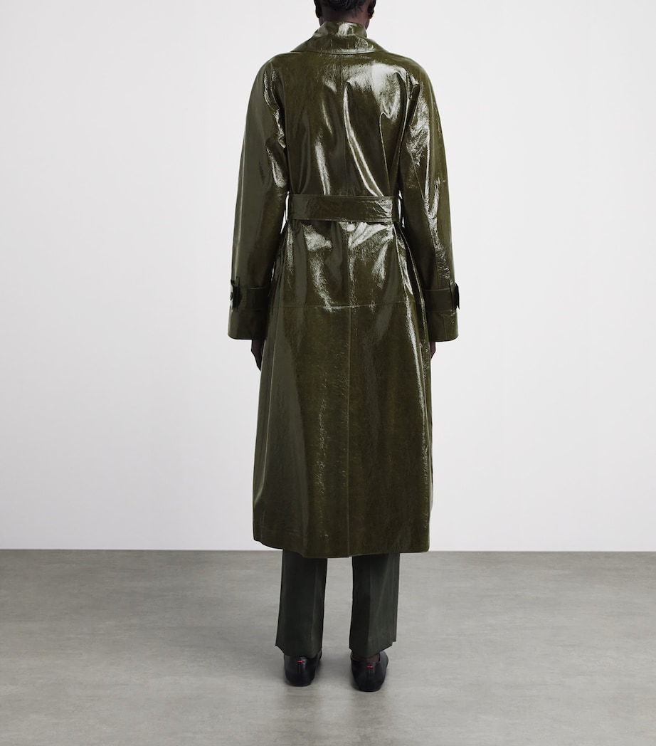 Joseph Womens Patent Leather Zahia Coat Palm Leaf Image 5