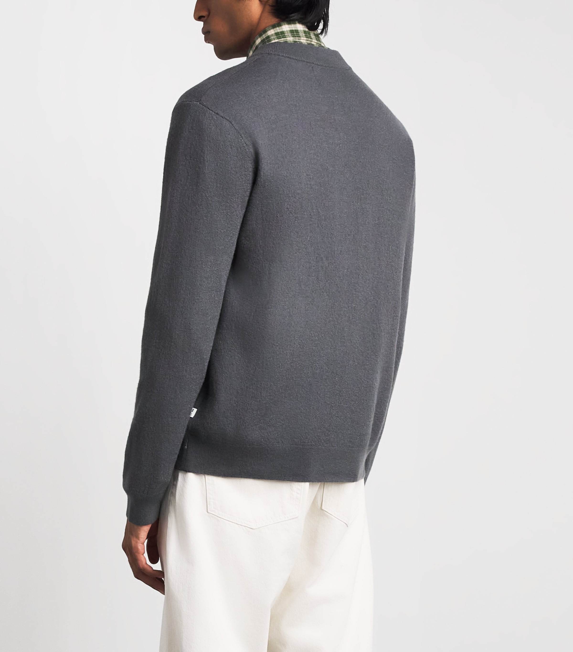 NN.07 Mens Wool Jasper Cardigan Charcoal Mist Image 5