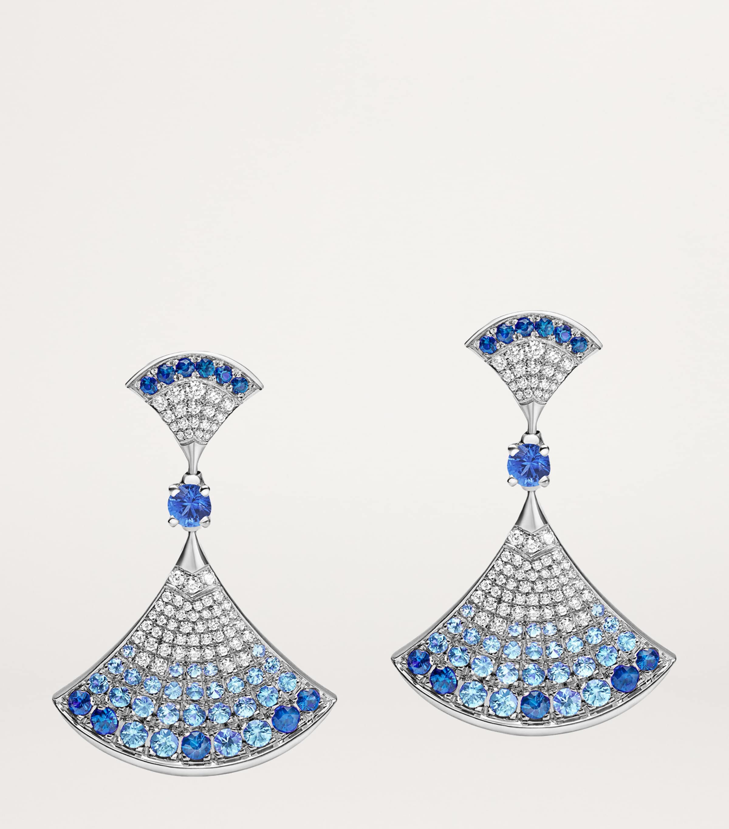 White Gold, Diamond and Sapphire Divas’ Dream Earrings WHITE GOLD Image 3