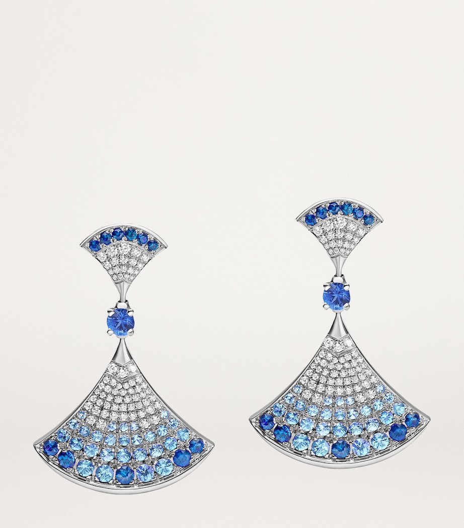White Gold, Diamond and Sapphire Divas’ Dream Earrings WHITE GOLD Image 3
