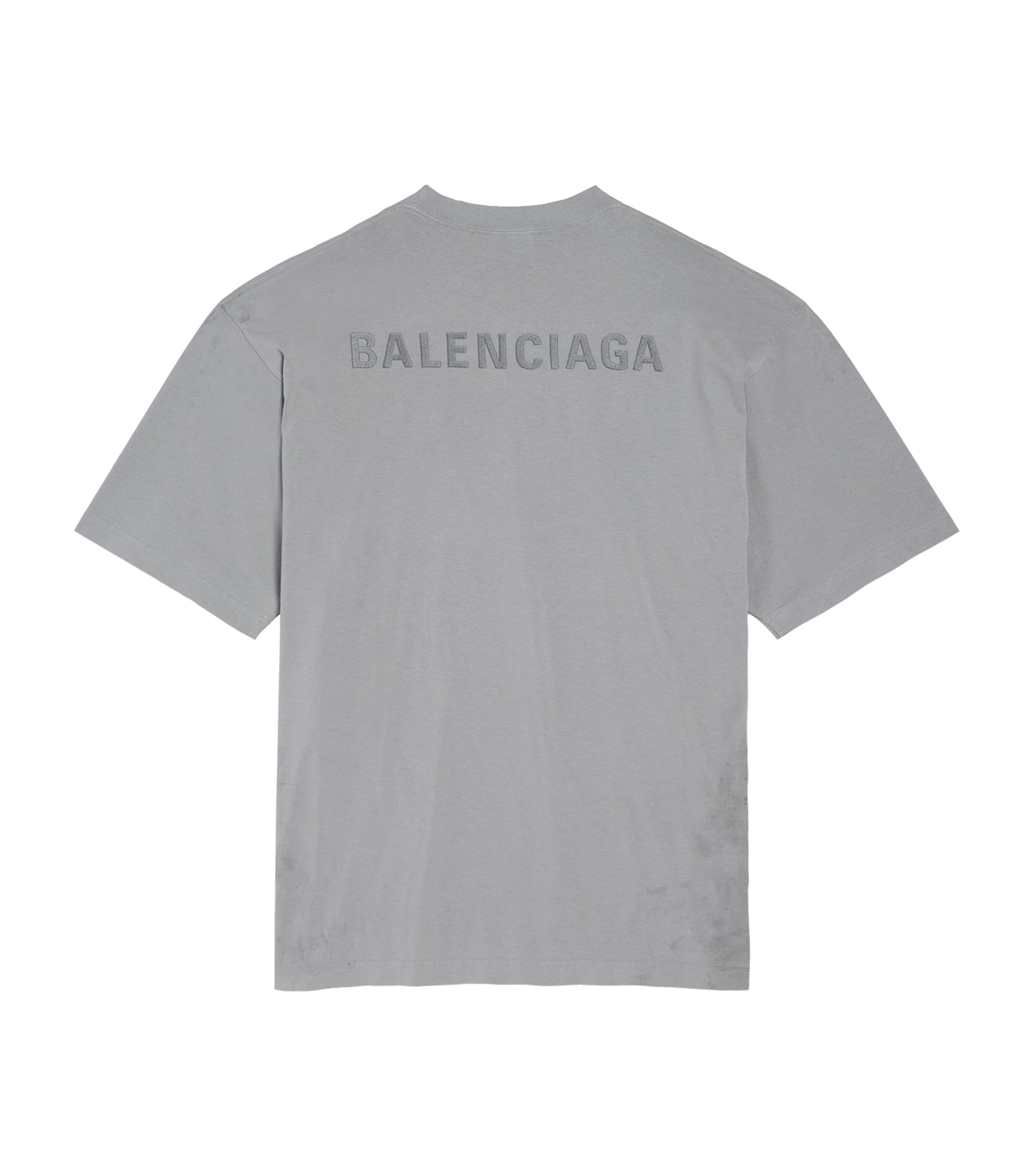 Balenciaga Mens Distressed Embroidered Logo T-Shirt Image 2