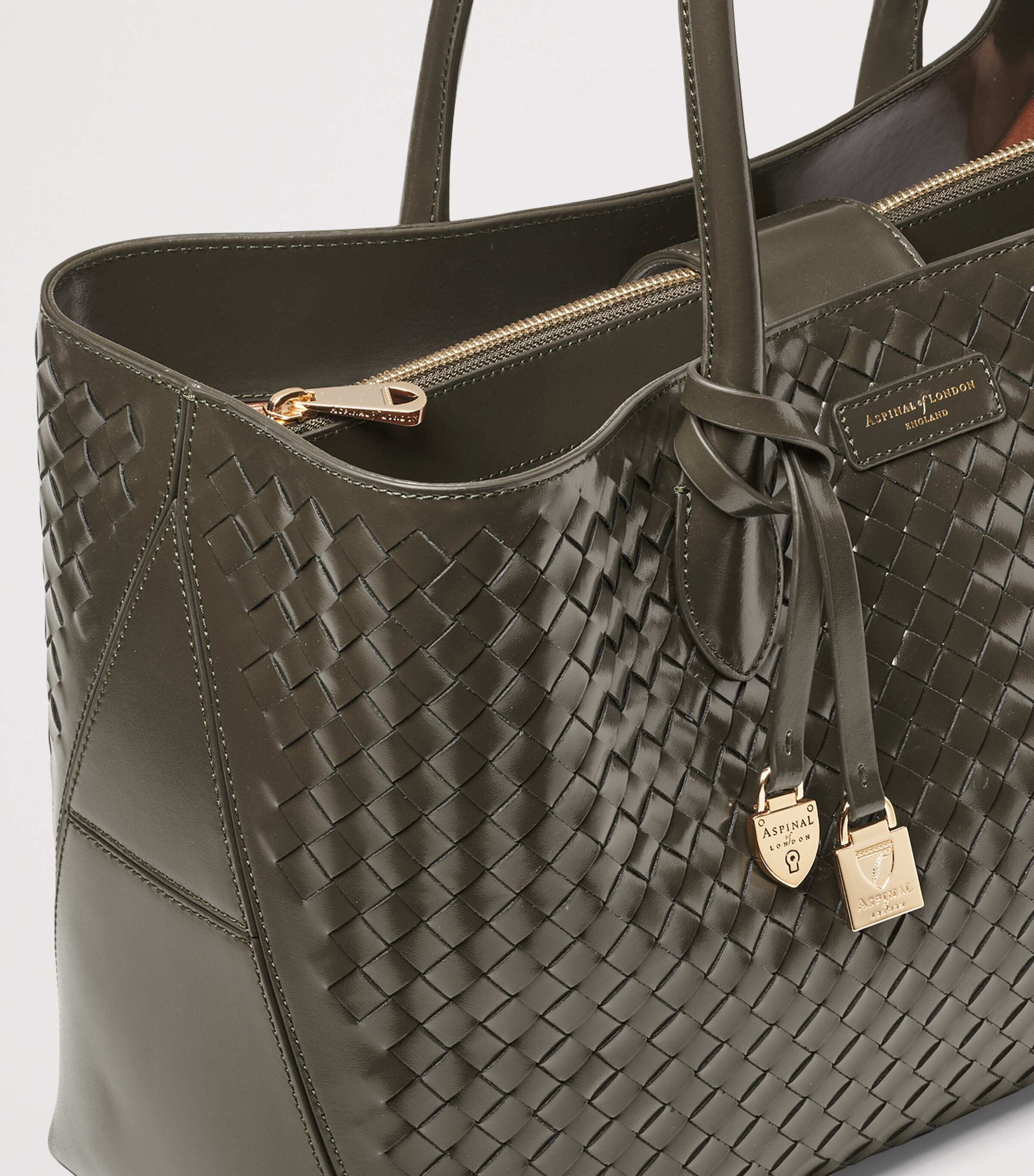 Leather London Tote Bag EVERGREEN Image 4