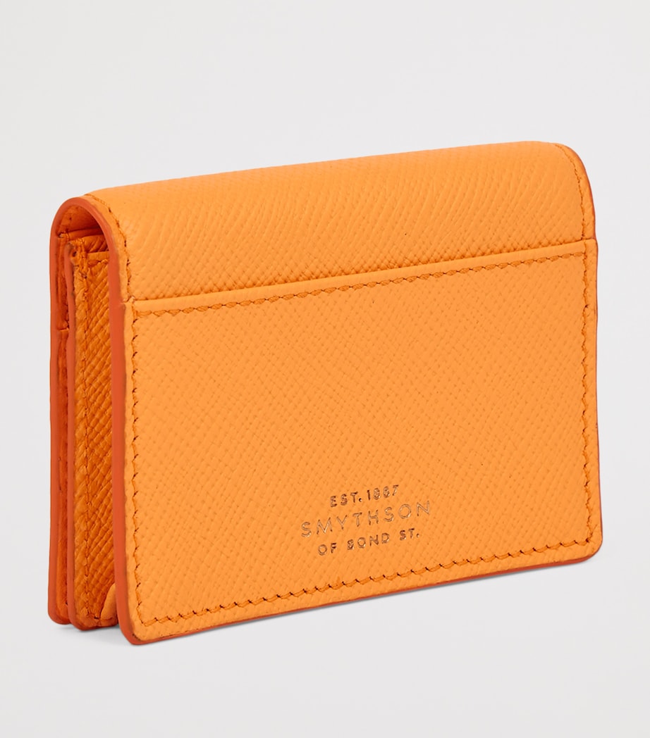 Smythson Calfskin Panama Folded Card Holder L Orange Image 3
