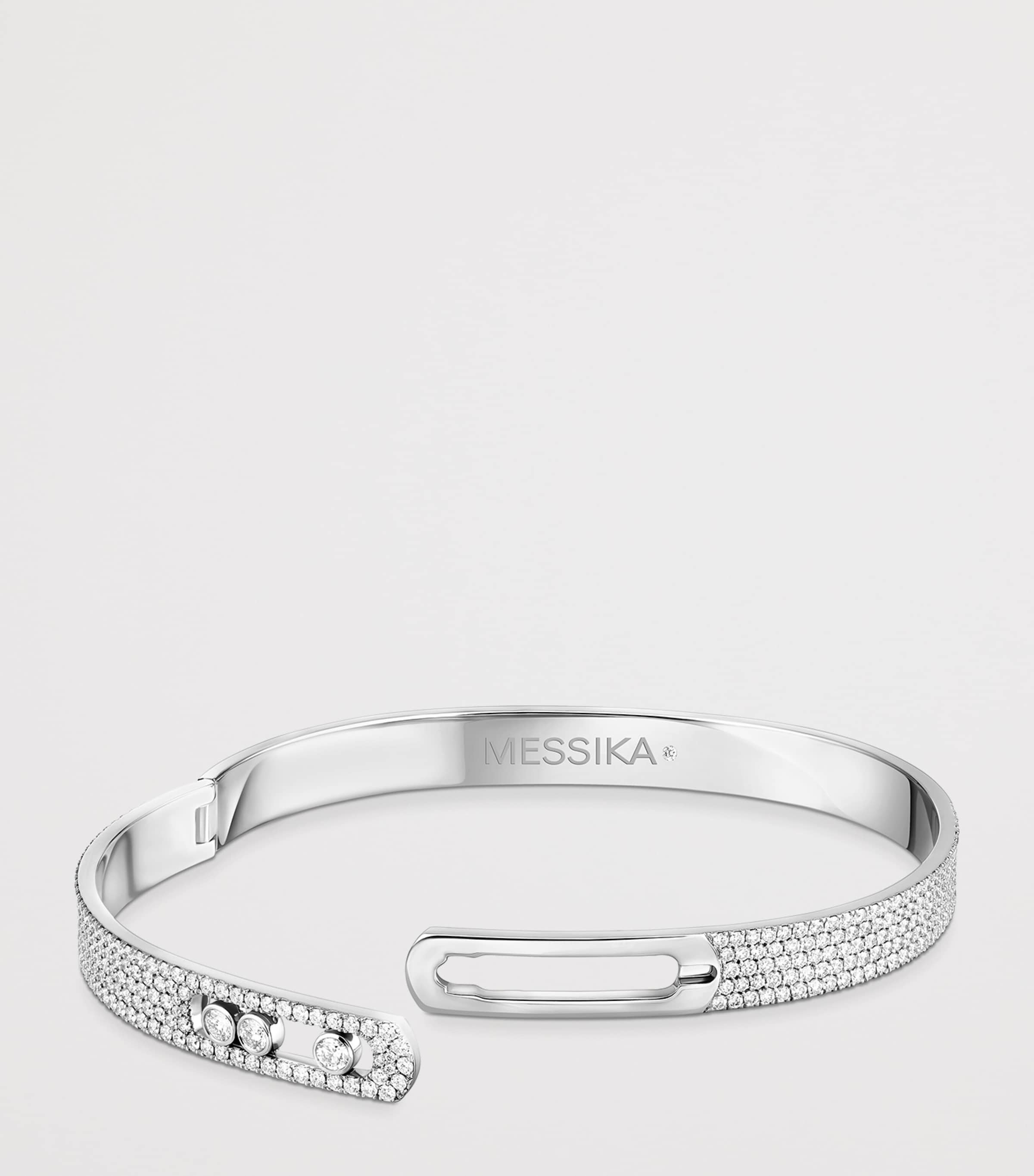 Messika Move Noa White Gold and Diamond Pavé Bangle White Gold Image 3