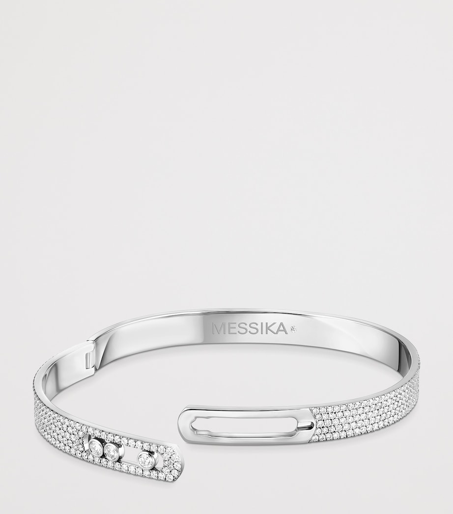 Messika Move Noa White Gold and Diamond Pavé Bangle White Gold Image 3