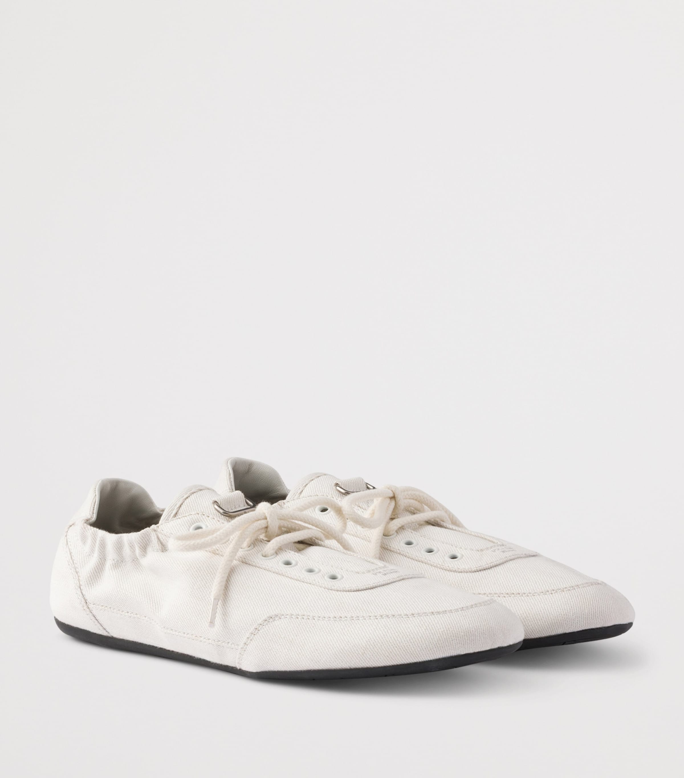 Prada Denim Collapse Sneakers White Image 4