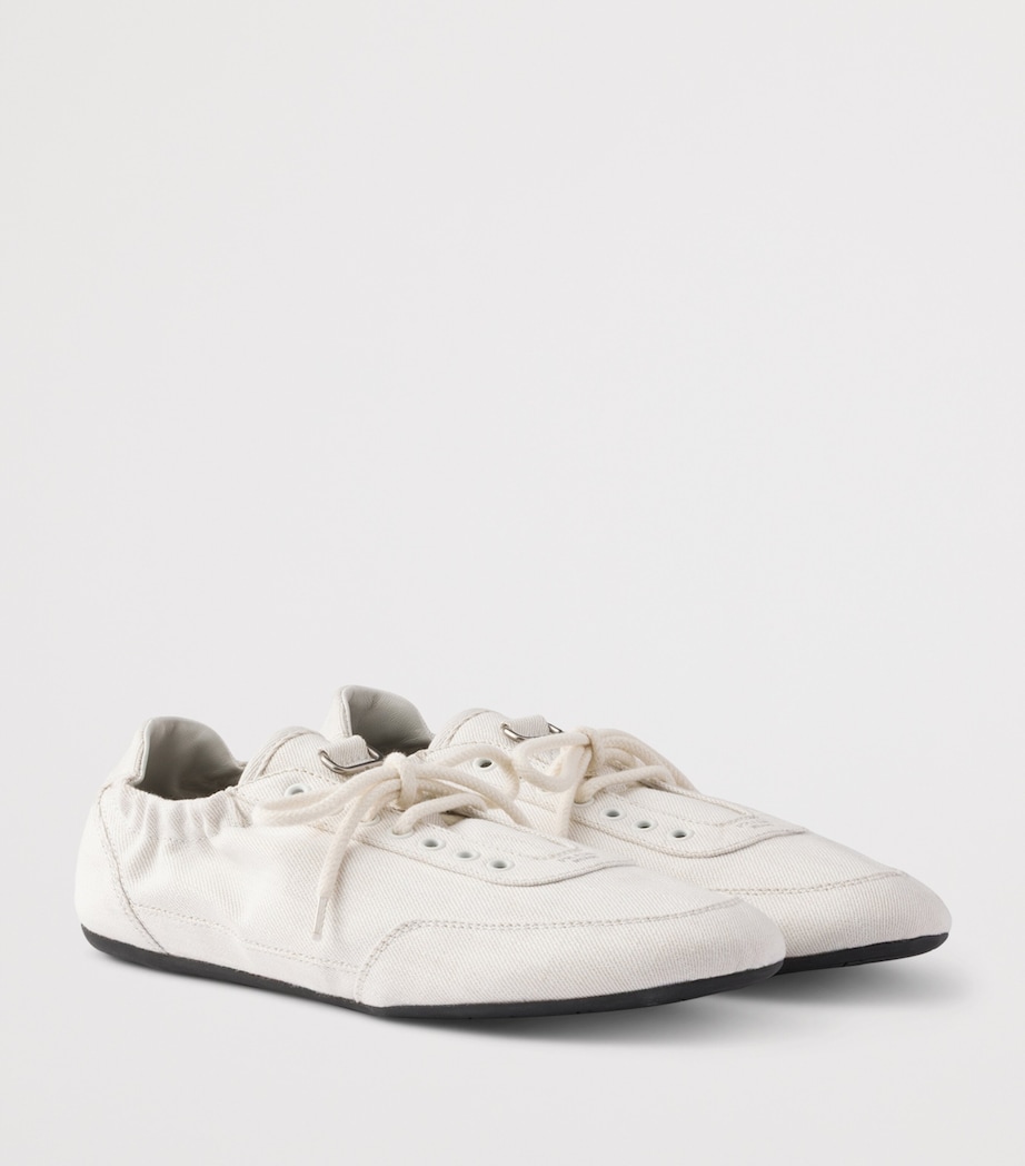 Prada Denim Collapse Sneakers White Image 4