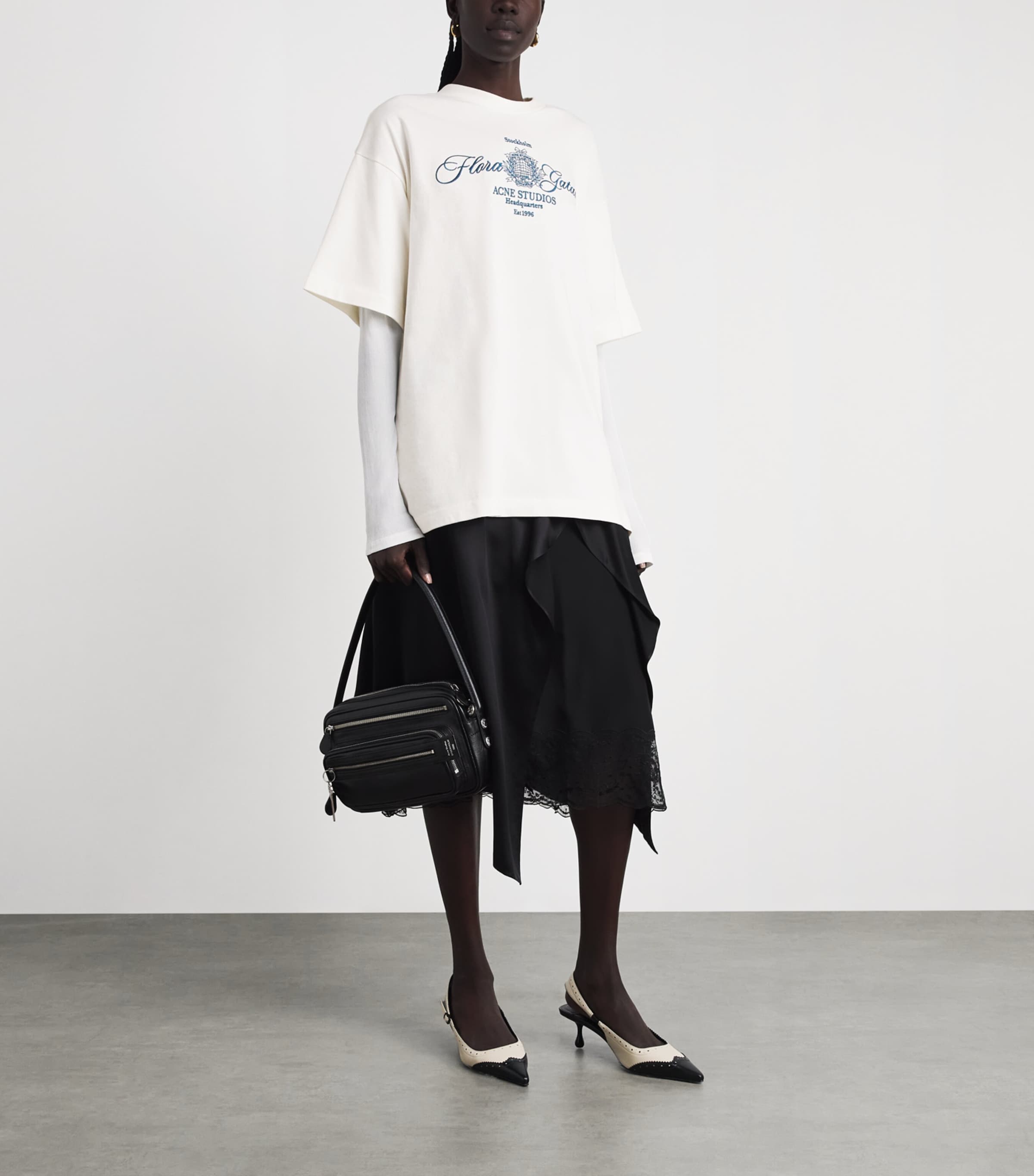 Acne Studios Womens Cotton Logo T-Shirt Off White/ecru Image 2