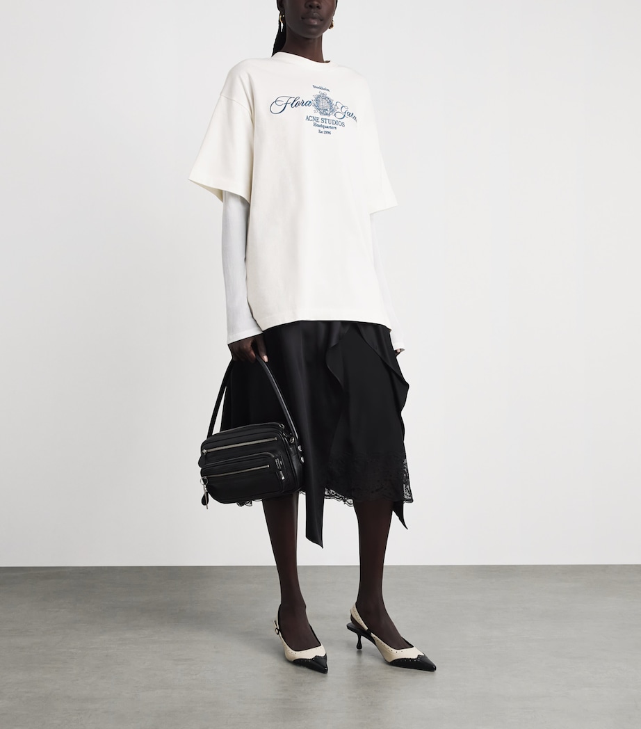 Acne Studios Womens Cotton Logo T-Shirt Off White/ecru Image 2