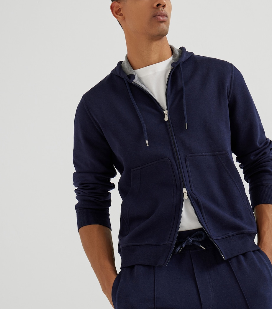 Terry Cotton-Cashmere-Silk Zip-Up Hoodie C1265 Image 5